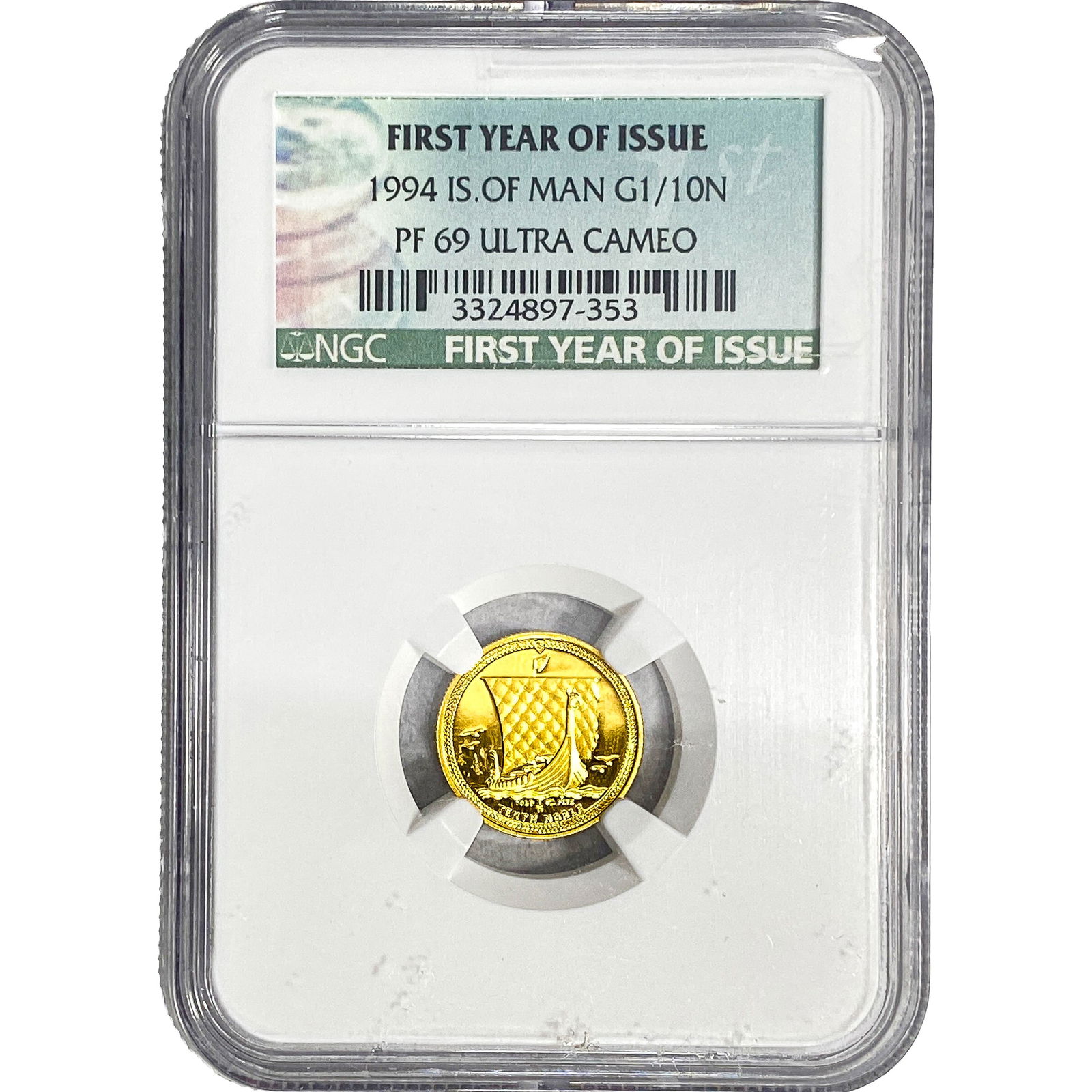 1994 Isle of Man Gold 1/10 Noble NGC PF69 U.C.: 1994 Isle of Man Gold 1/10 Noble NGC PF69 U.C.