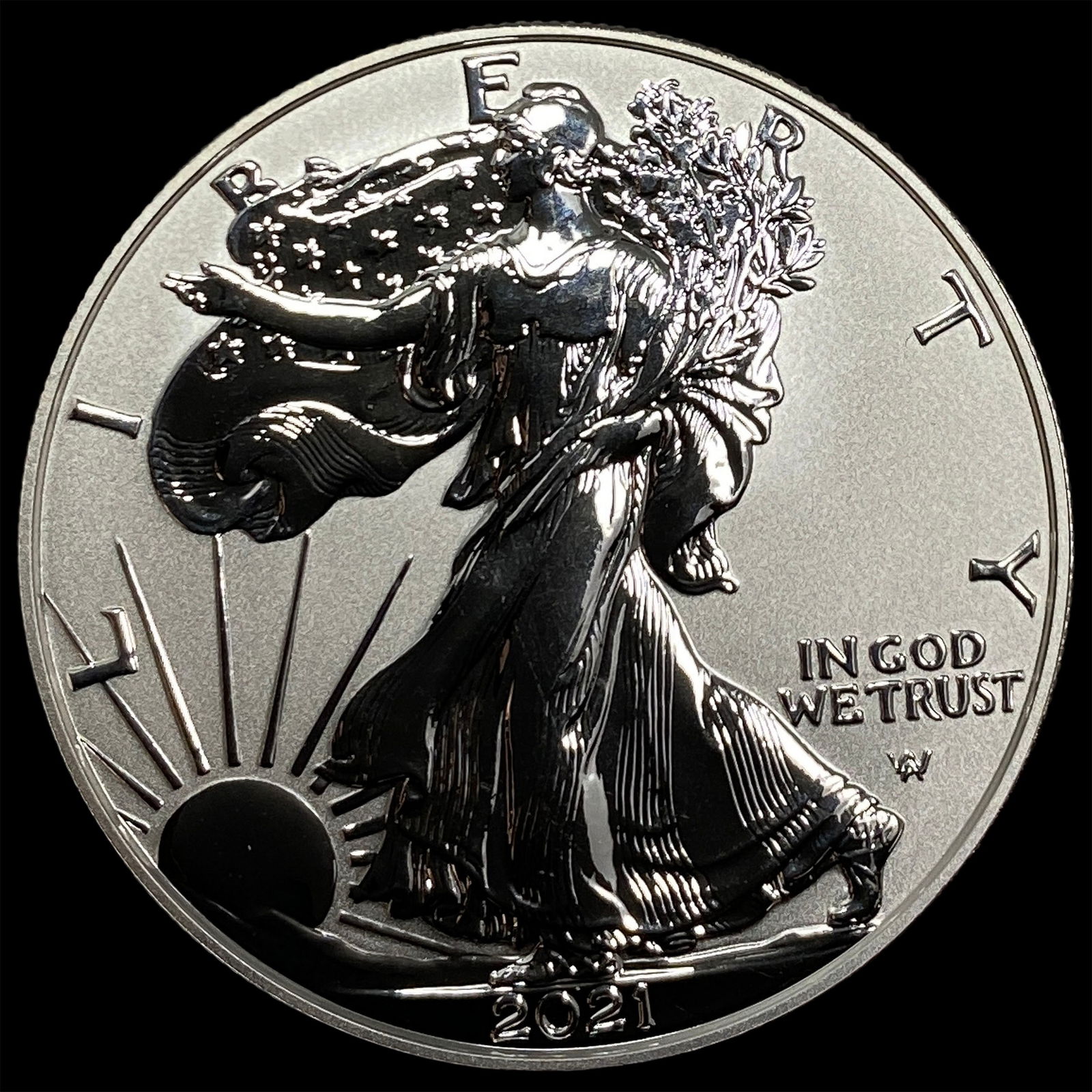 2021-W Silver American Eagle $1 Type 2 GEM PROOF: 2021-W Silver American Eagle $1 Type 2 GEM PROOF