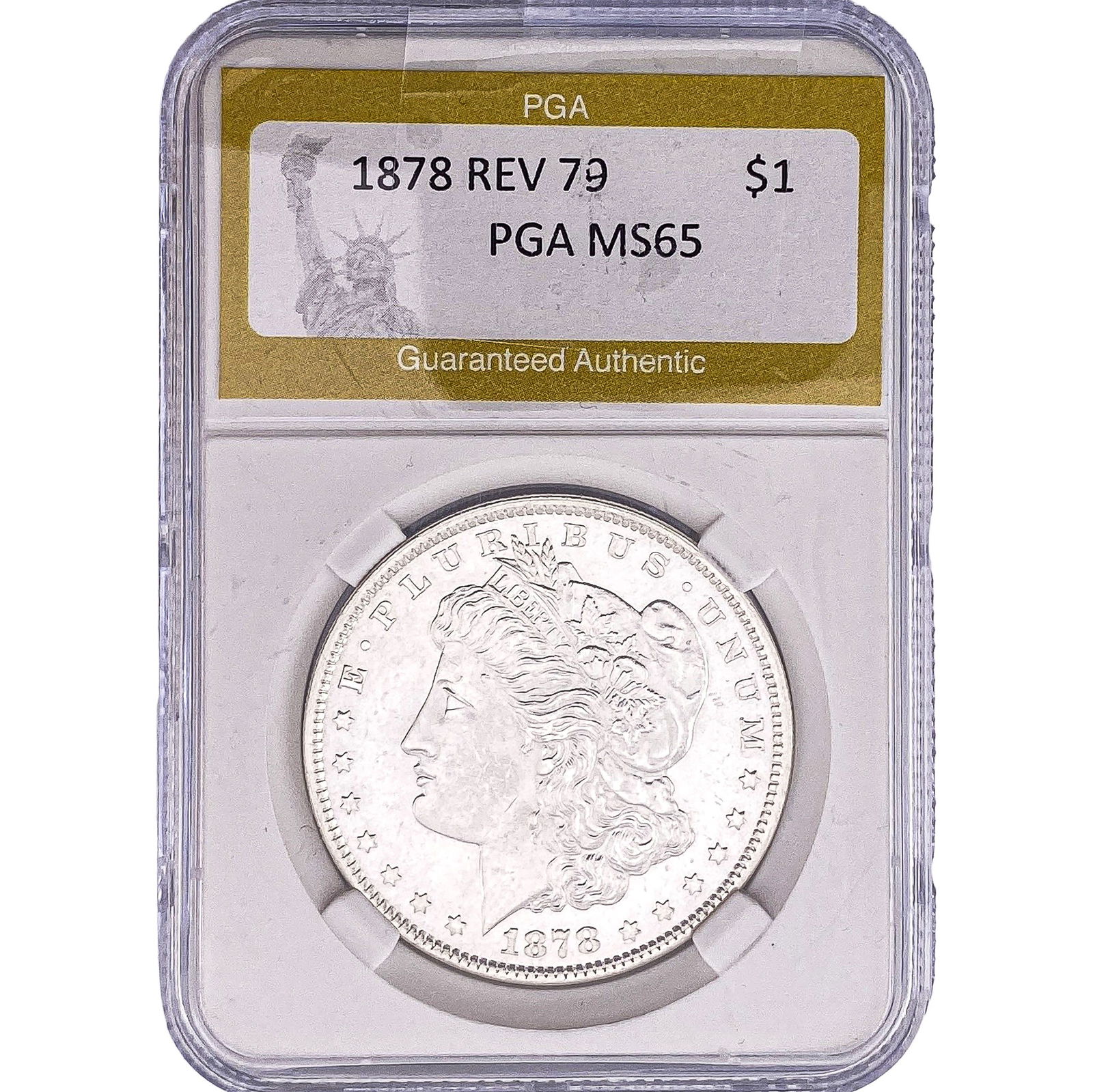 1878 REV 79 Morgan Silver Dollar PGA MS65: 1878 REV 79 Morgan Silver Dollar PGA MS65