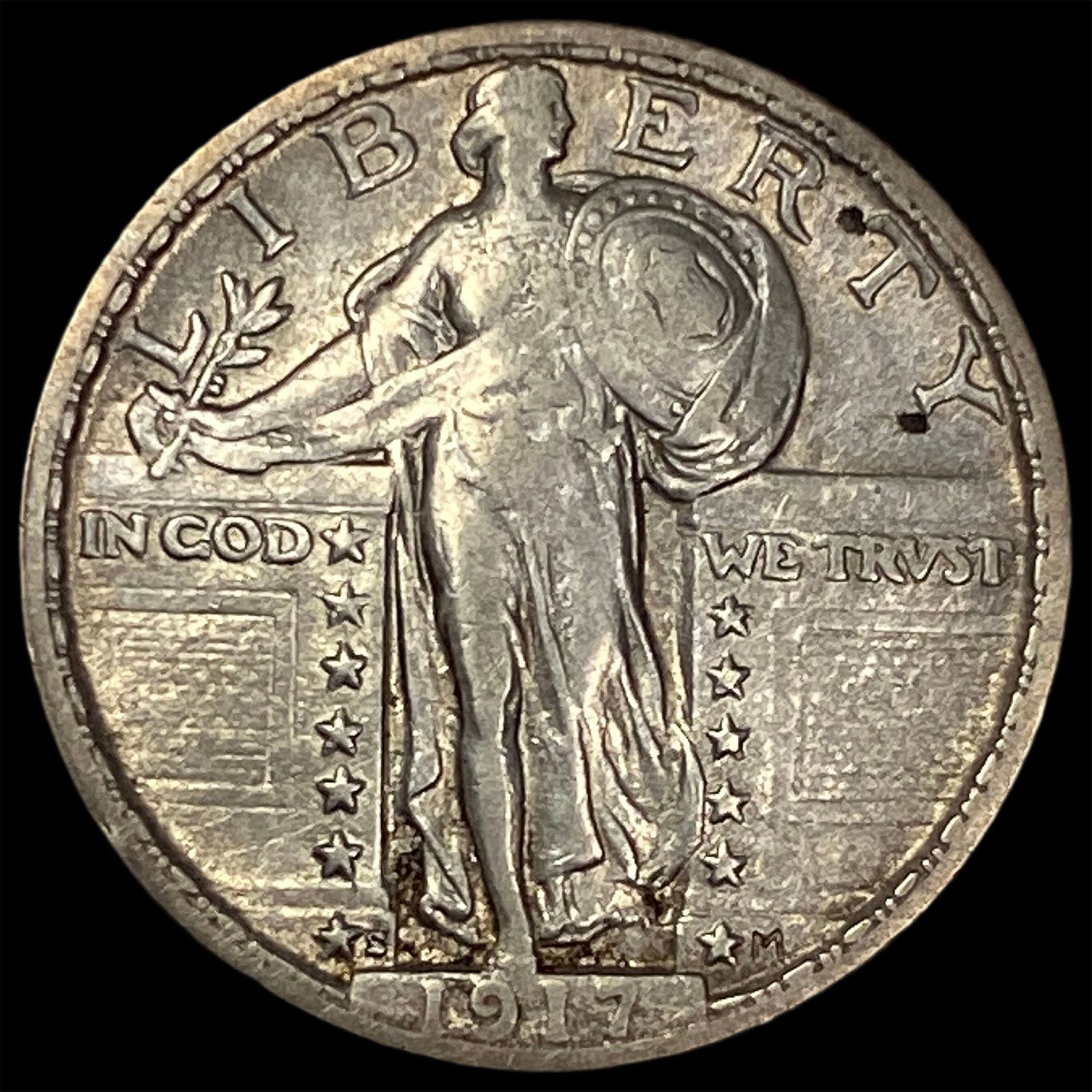 1917-S Silver Standing Liberty Quarter NEARLY UNCIRCULATED: 1917-S Silver Standing Liberty Quarter NEARLY UNCIRCULATED
