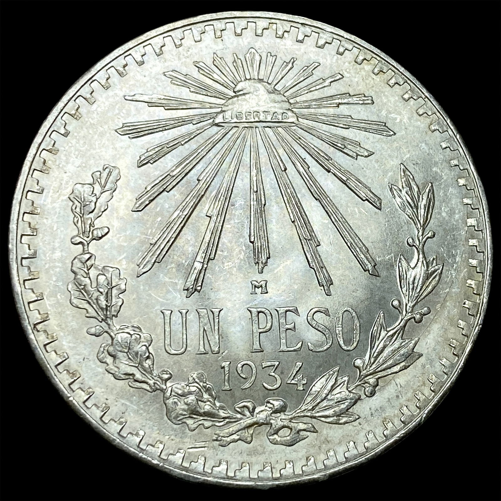 1934 Mexico Silver Un Peso UNCIRCULATED (1 of 2)