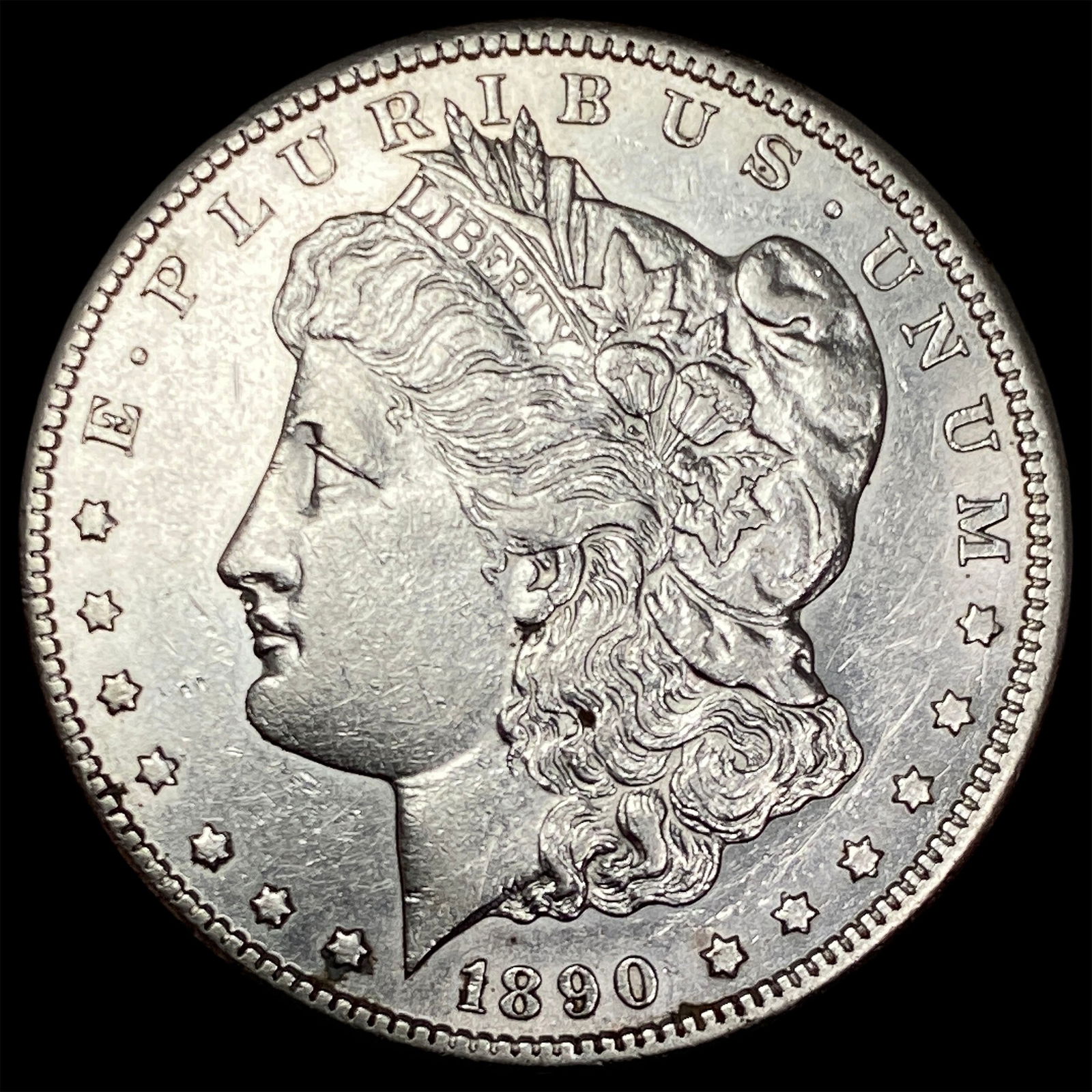 1890-CC Silver Morgan Dollar CLOSELY UNCIRCULATED: 1890-CC Silver Morgan Dollar CLOSELY UNCIRCULATED