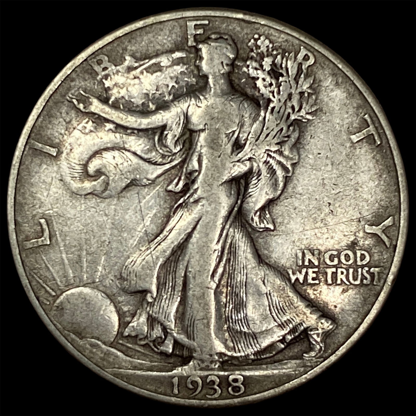 1938-D Silver Half Dollar Walking Liberty ABOUT UNCIRCULATED (1 of 2)