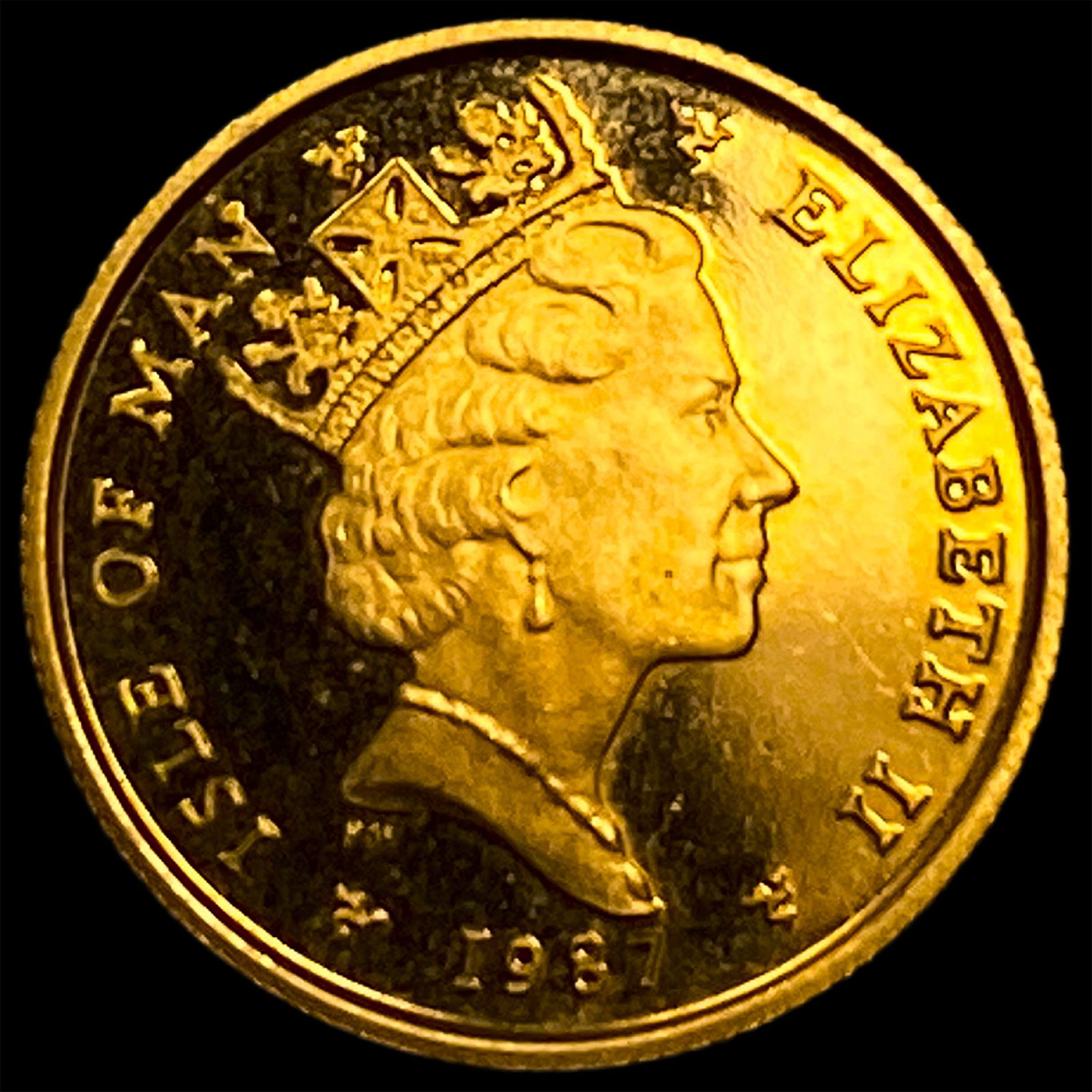 1987 Isle of Man Gold 1/10 Angel GEM PROOF: 1987 Isle of Man Gold 1/10 Angel GEM PROOF