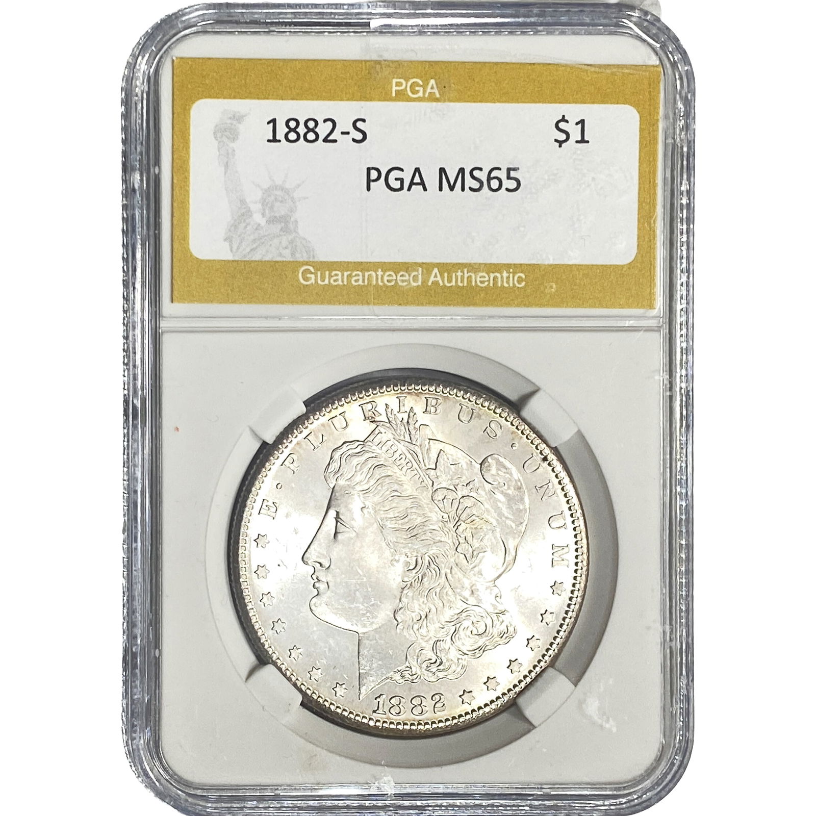1882-S Morgan Silver Dollar PGA MS65: 1882-S Morgan Silver Dollar PGA MS65
