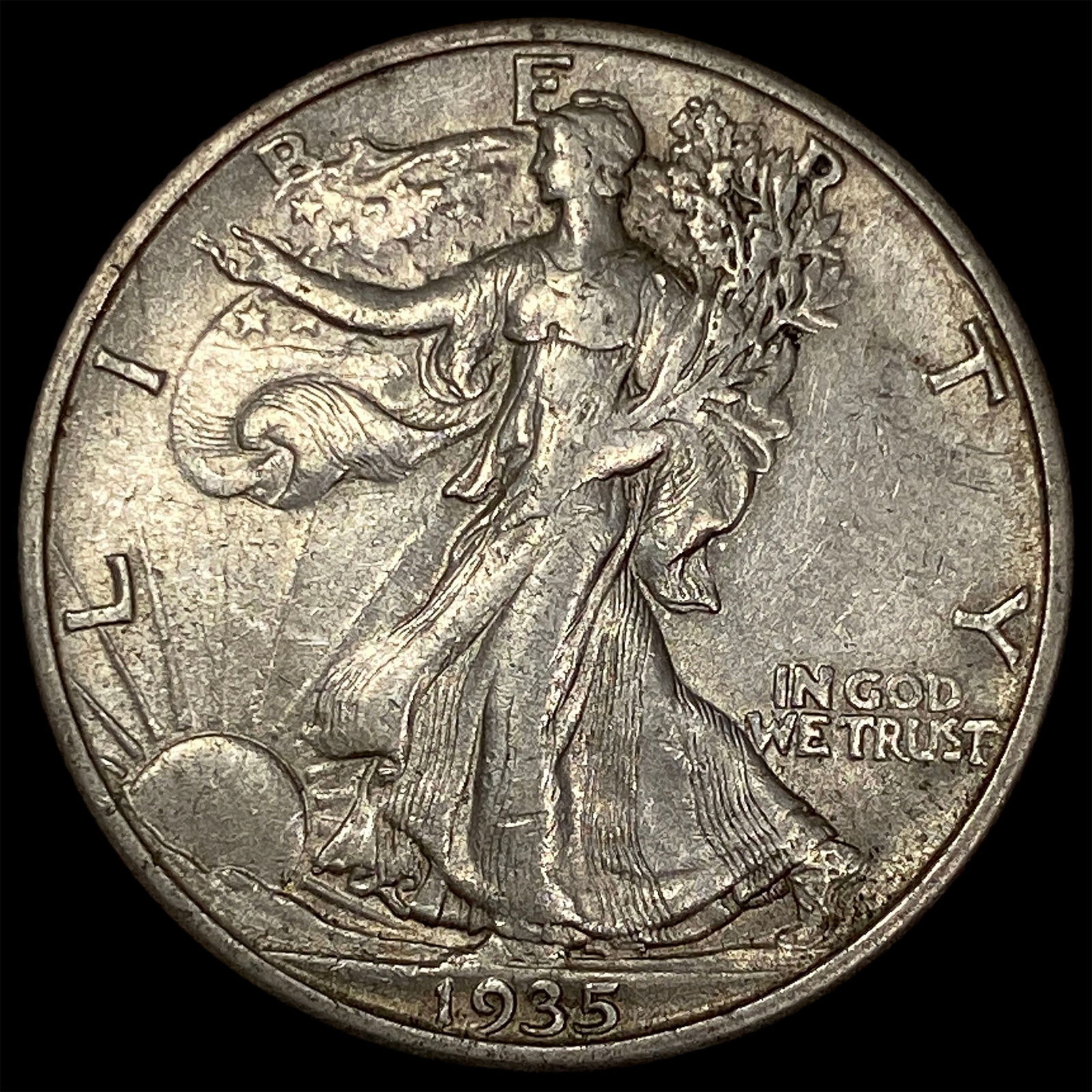 1935-S Silver Half Dollar Walking Liberty CLOSELY UNCIRCULATED (1 of 2)