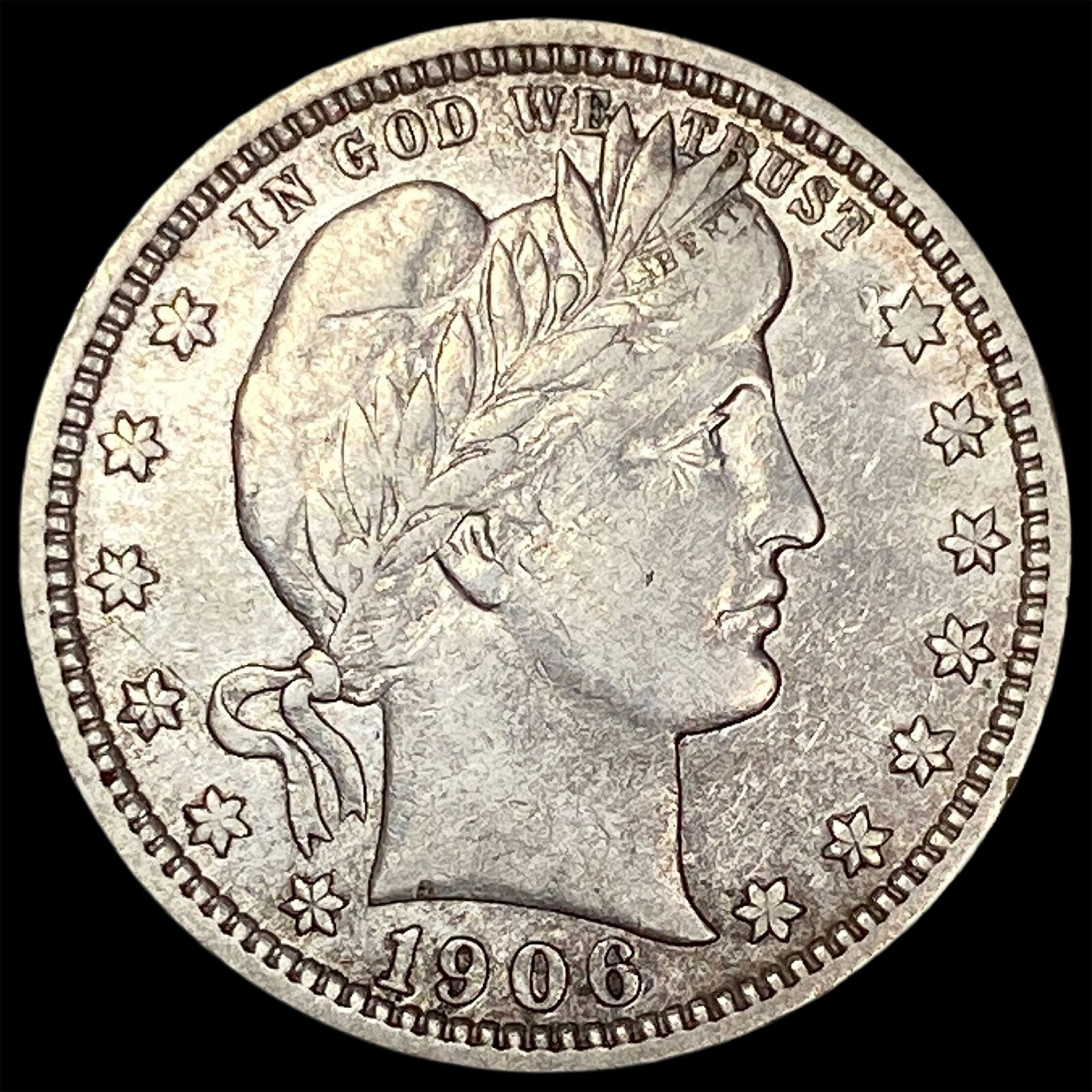 1906 Barber Silver Quarter NEARLY UNCIRCULATED (1 of 2)