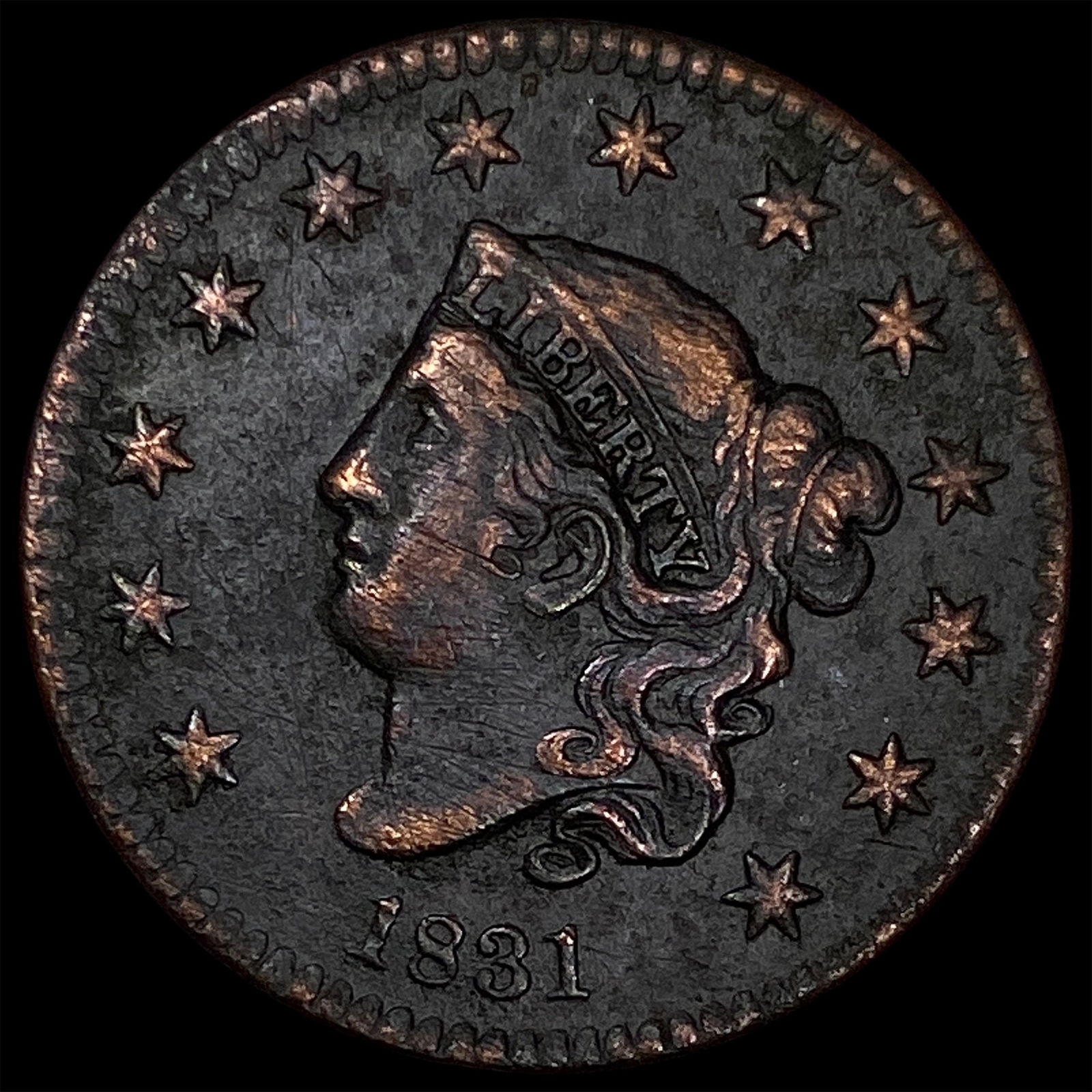 1831 Coronet Head Large Cent NICELY CIRCULATED: 1831 Coronet Head Large Cent NICELY CIRCULATED
