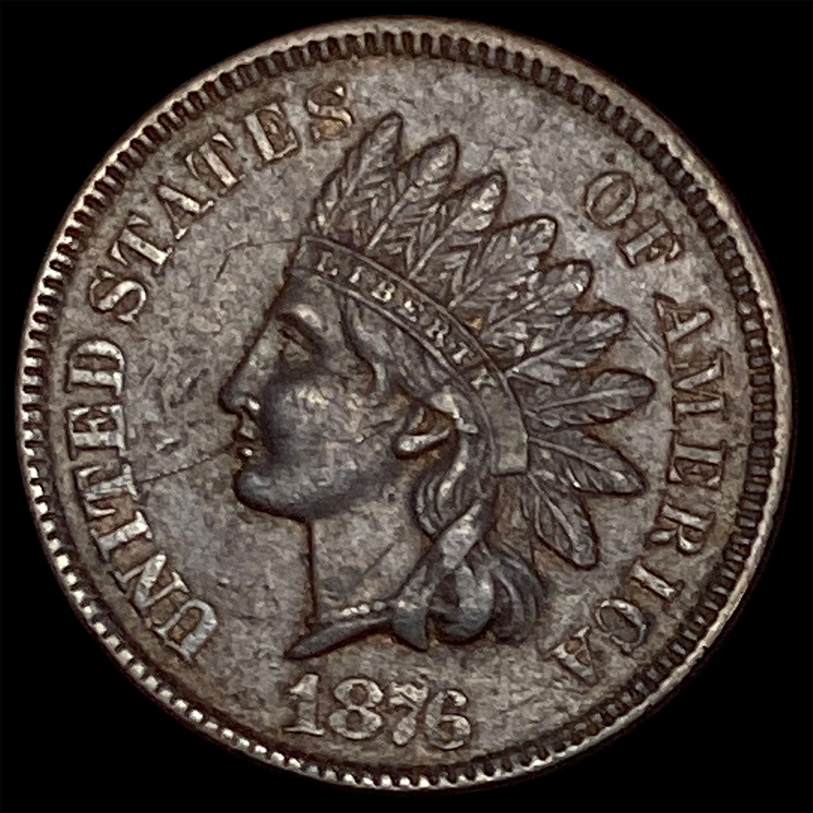 1876 Indian Head Cent CLOSELY UNCIRCULATED (1 of 2)