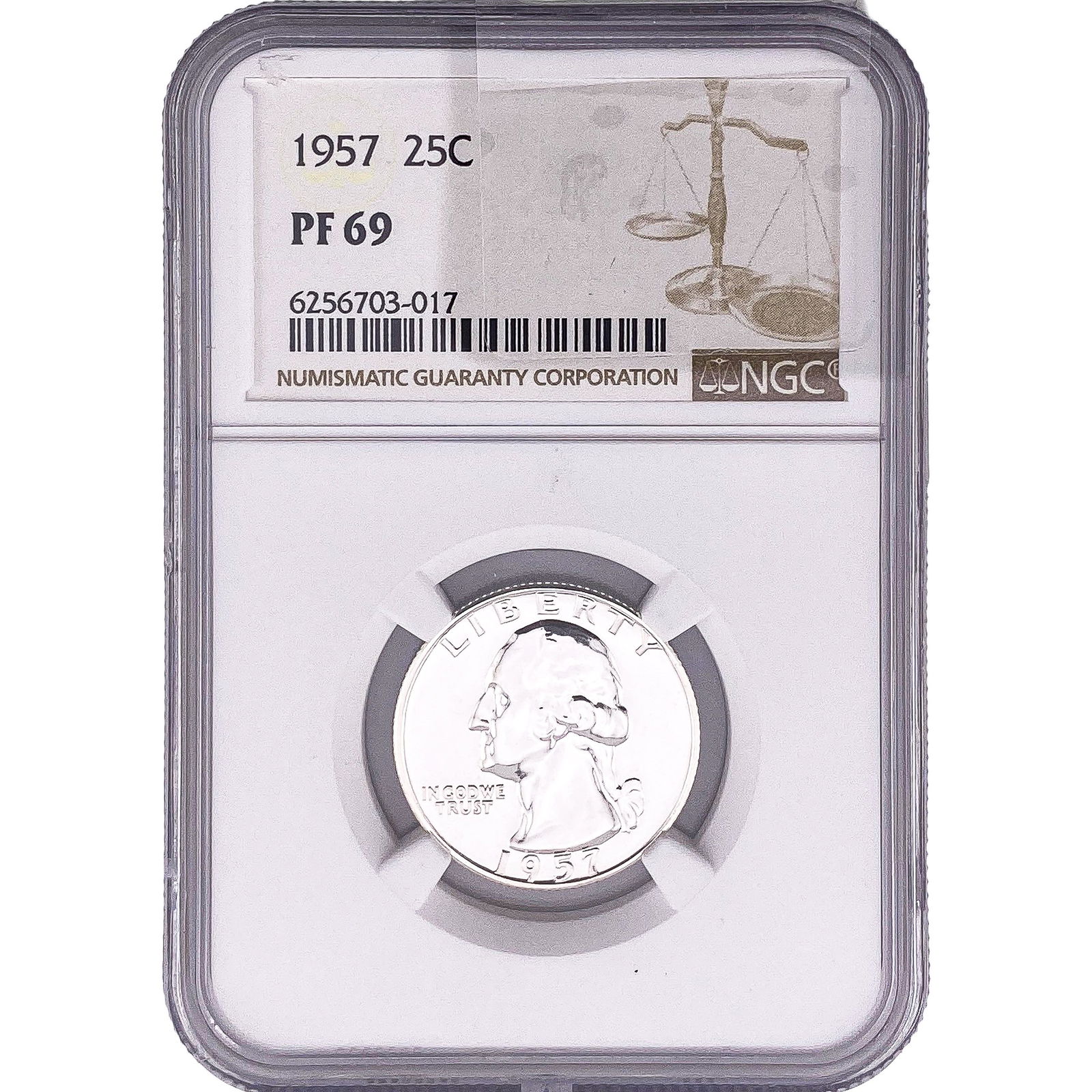 1957 Washington Silver Quarter NGC PF69: 1957 Washington Silver Quarter NGC PF69