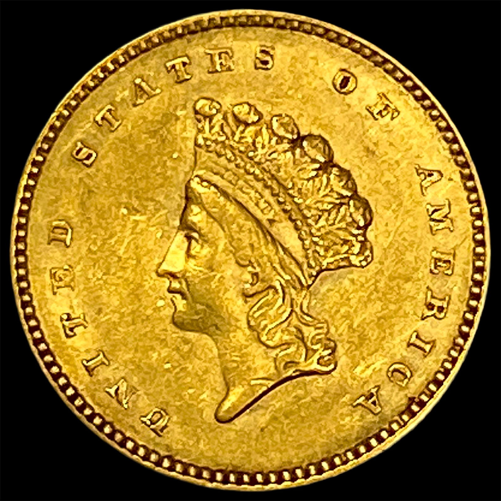 1854 Gold $1 Indian Head Type 2 CLOSELY UNCIRCULATED (1 of 2)