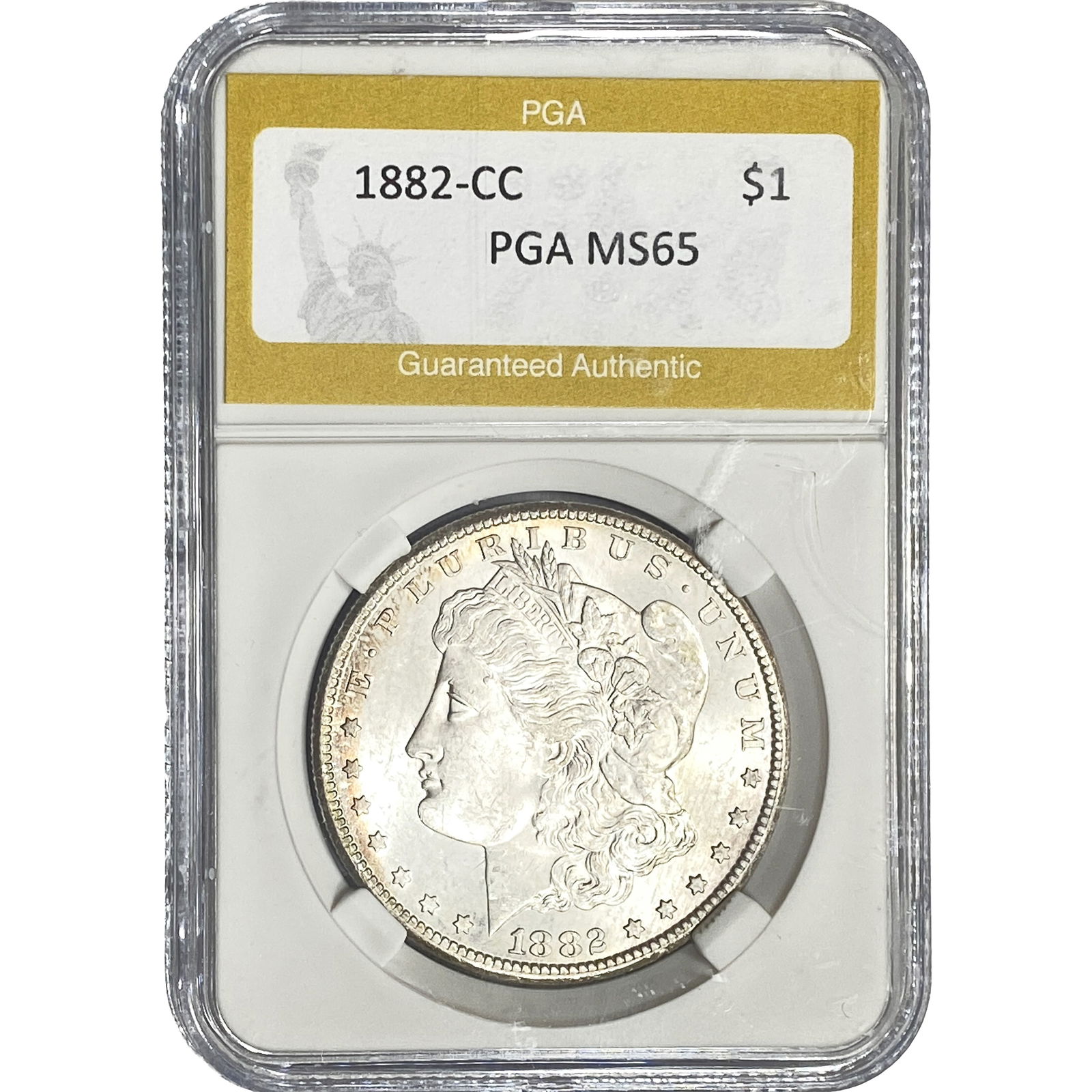 1882-CC Morgan Silver Dollar PGA MS65: 1882-CC Morgan Silver Dollar PGA MS65
