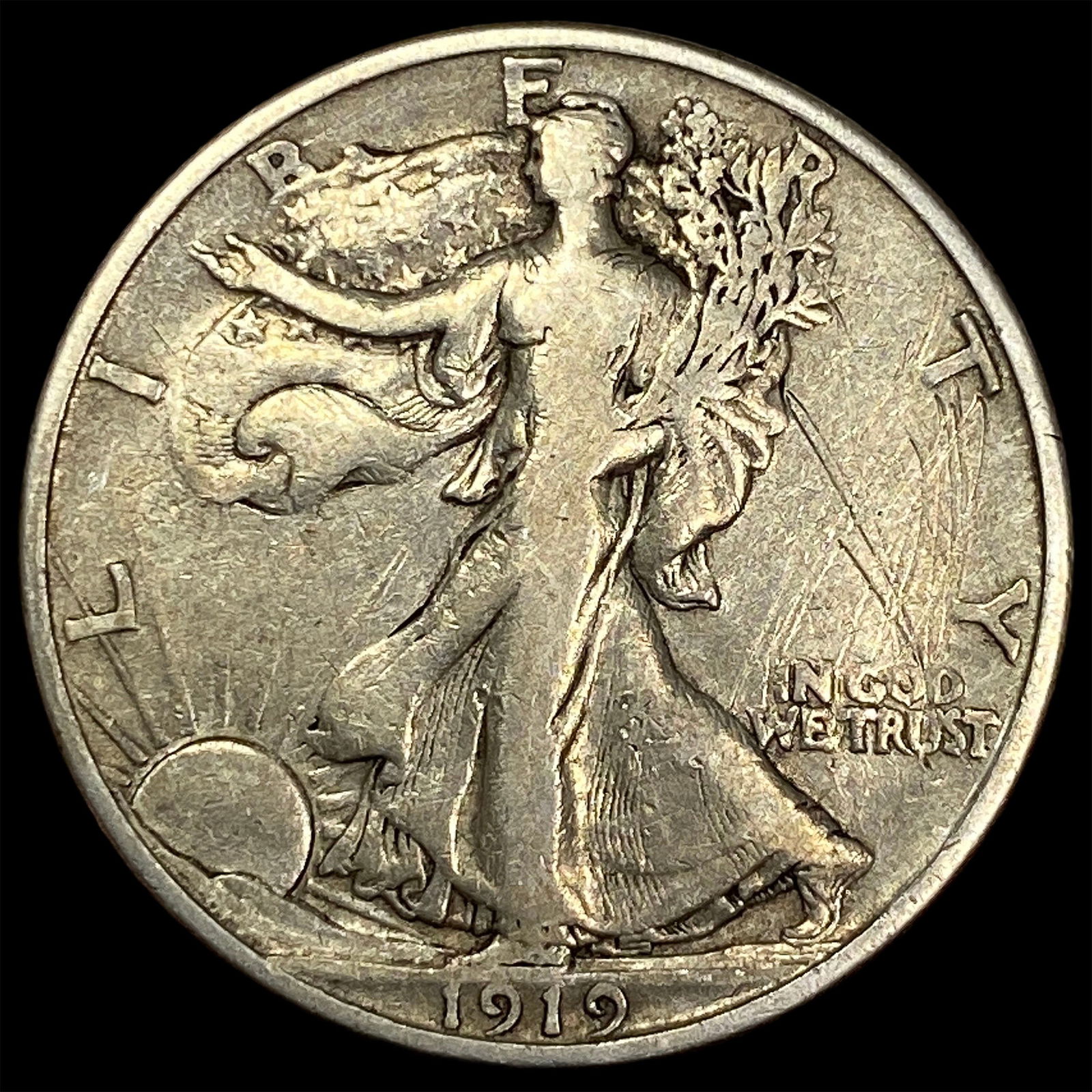 1919-S Silver Half Dollar LIGHTLY CIRCULATED: 1919-S Silver Half Dollar LIGHTLY CIRCULATED