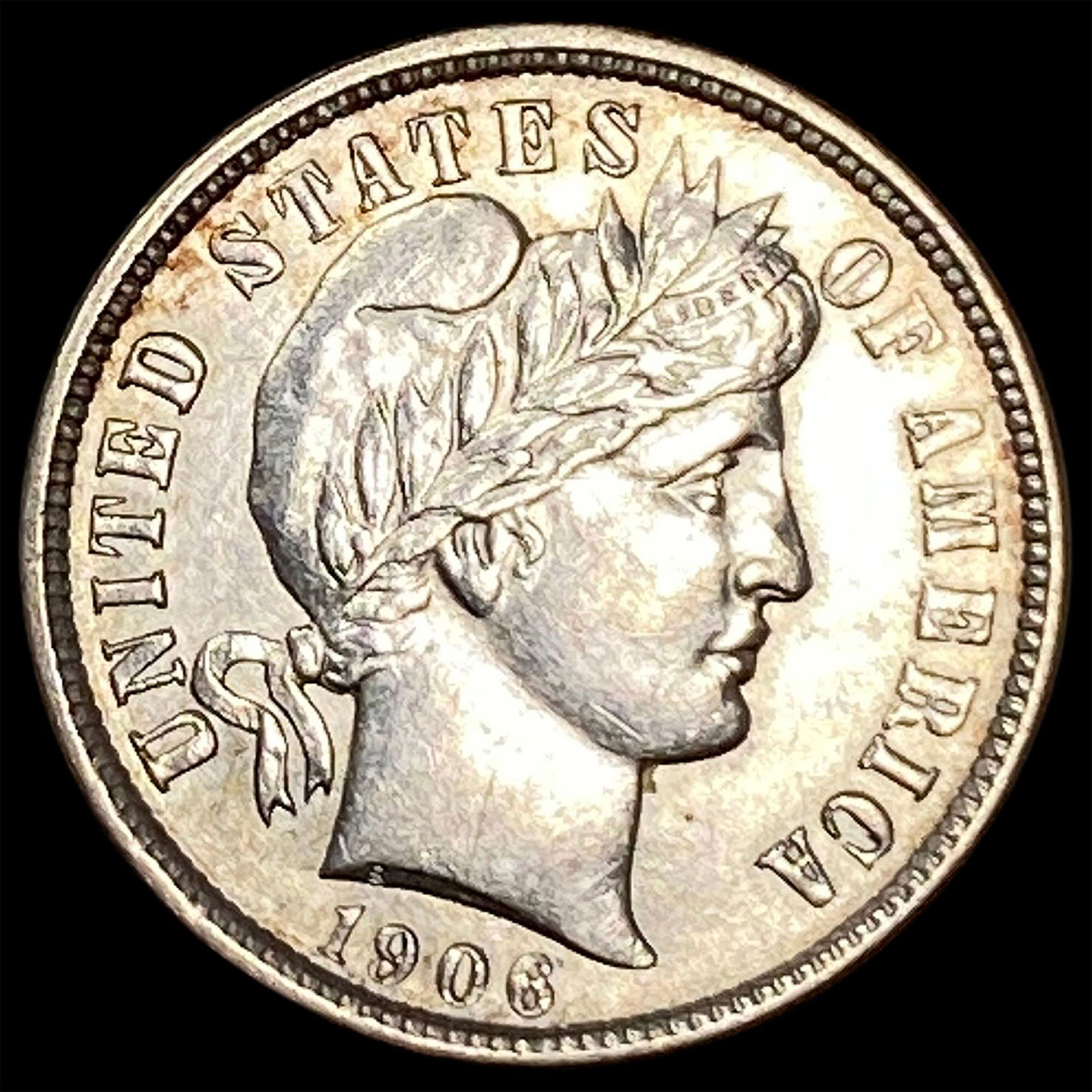 1906-O Silver Barber Dime CLOSELY UNCIRCULATED (1 of 2)