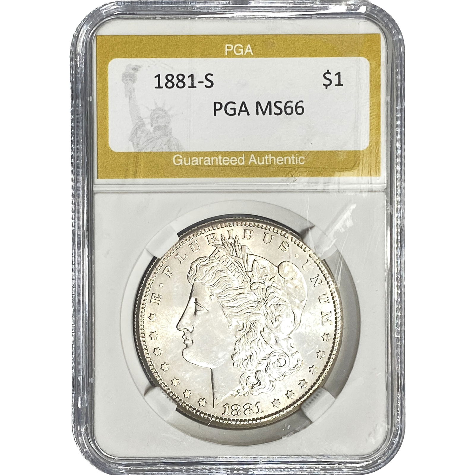1881-S Morgan Silver Dollar PGA MS66: 1881-S Morgan Silver Dollar PGA MS66