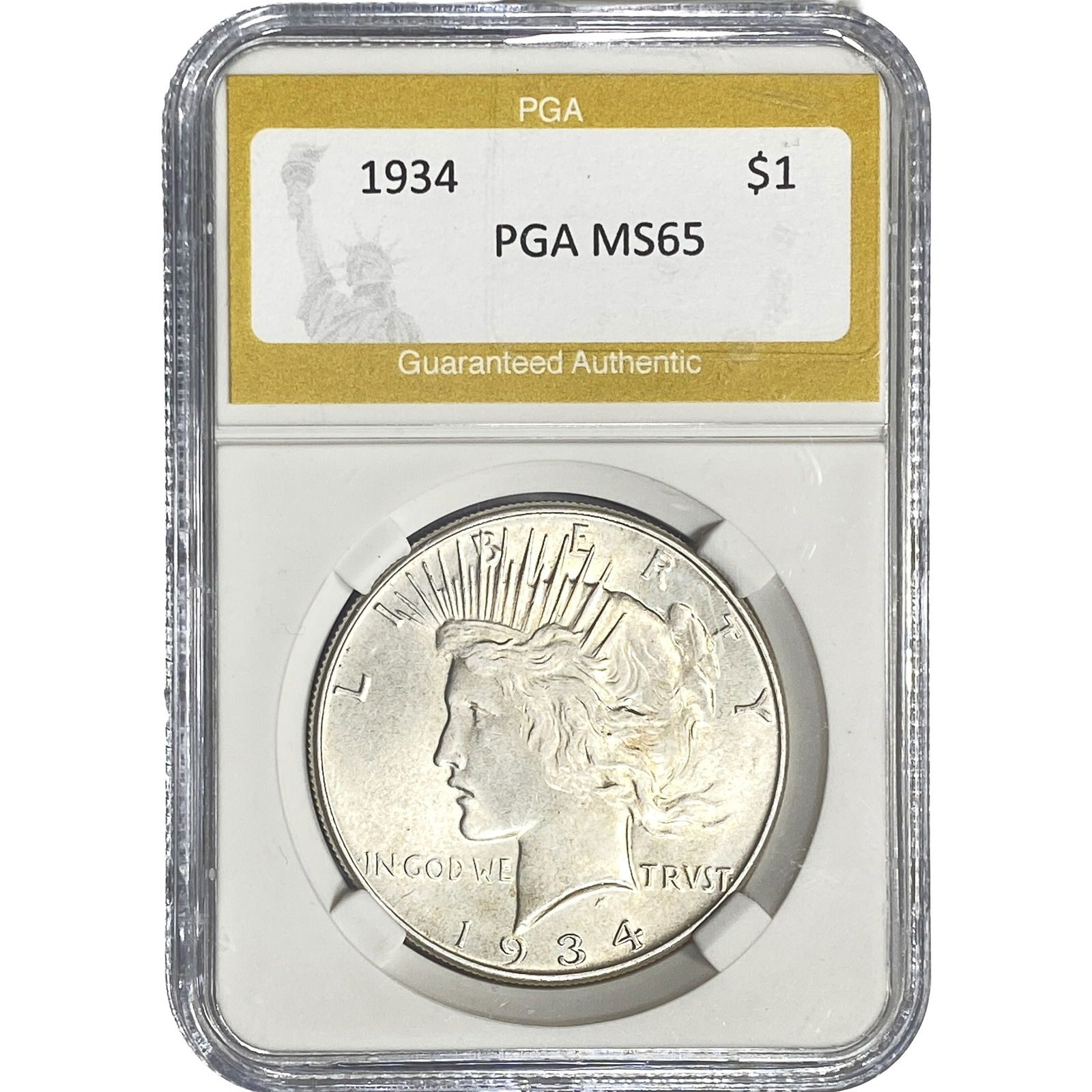 1934 Silver Peace Dollar PGA MS65 (1 of 2)