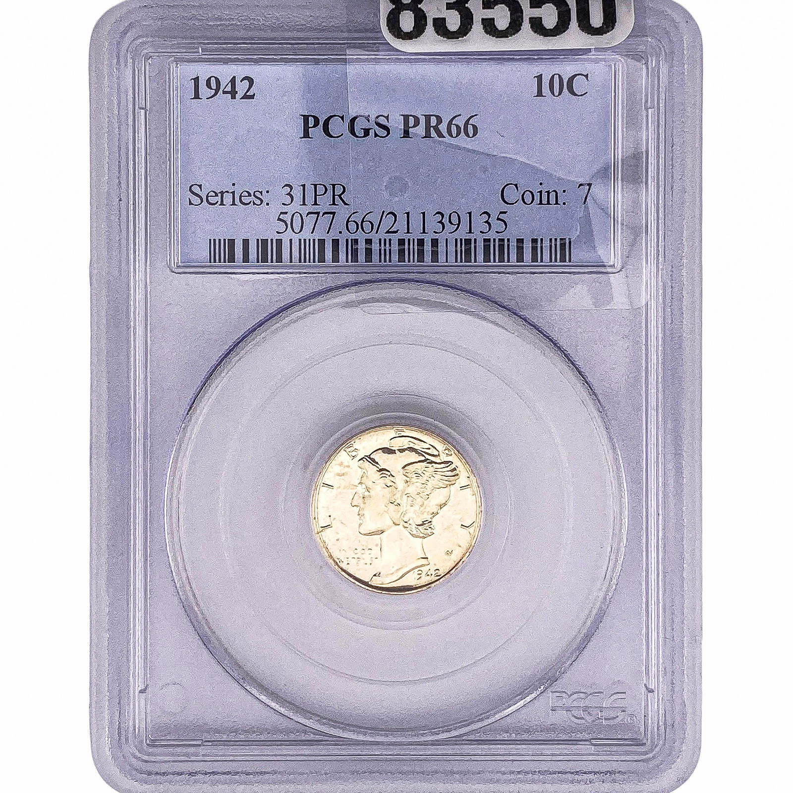 1942 Mercury Silver Dime PCGS PR66: 1942 Mercury Silver Dime PCGS PR66
