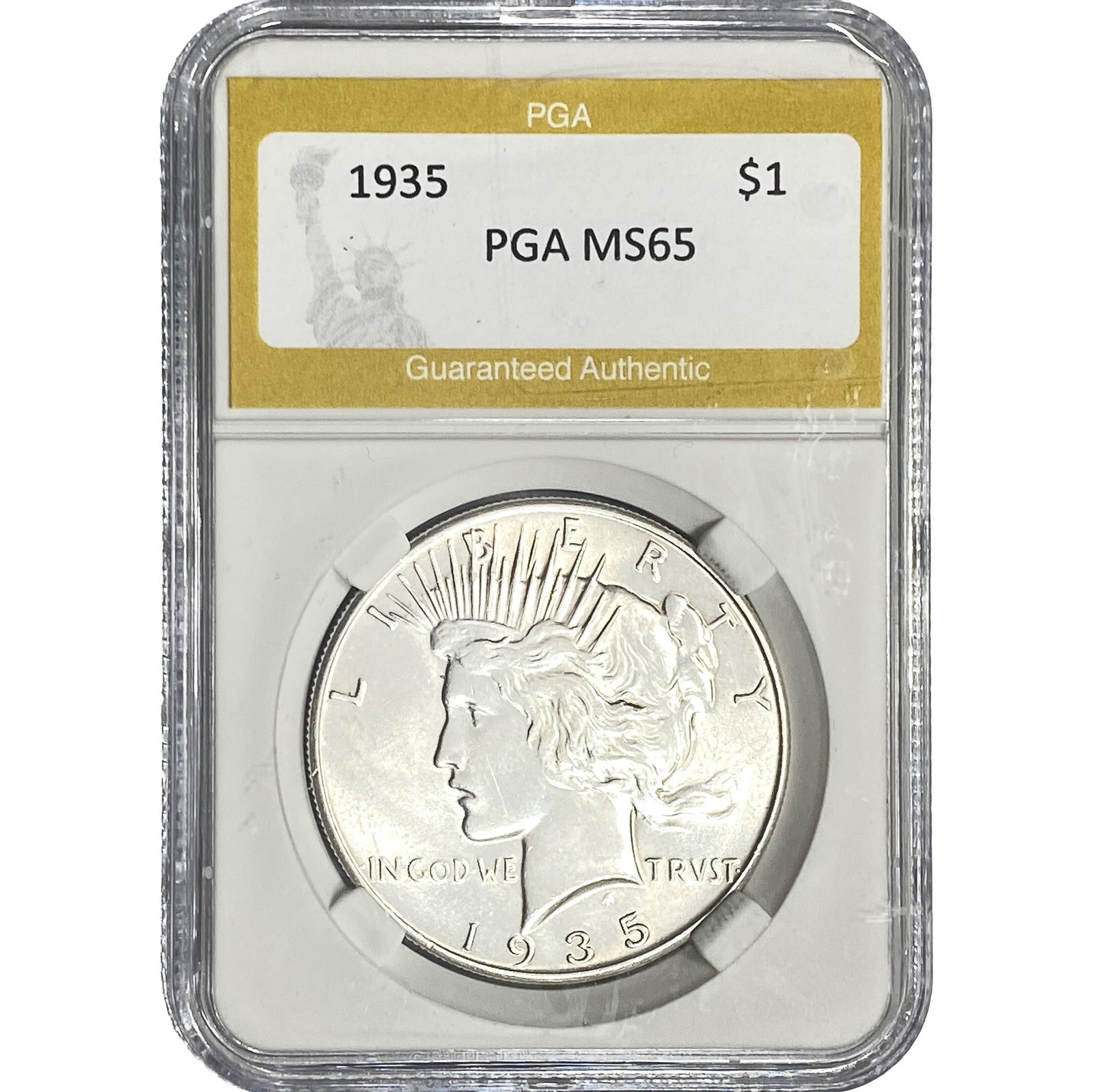1935 Silver Peace Dollar PGA MS65: 1935 Silver Peace Dollar PGA MS65