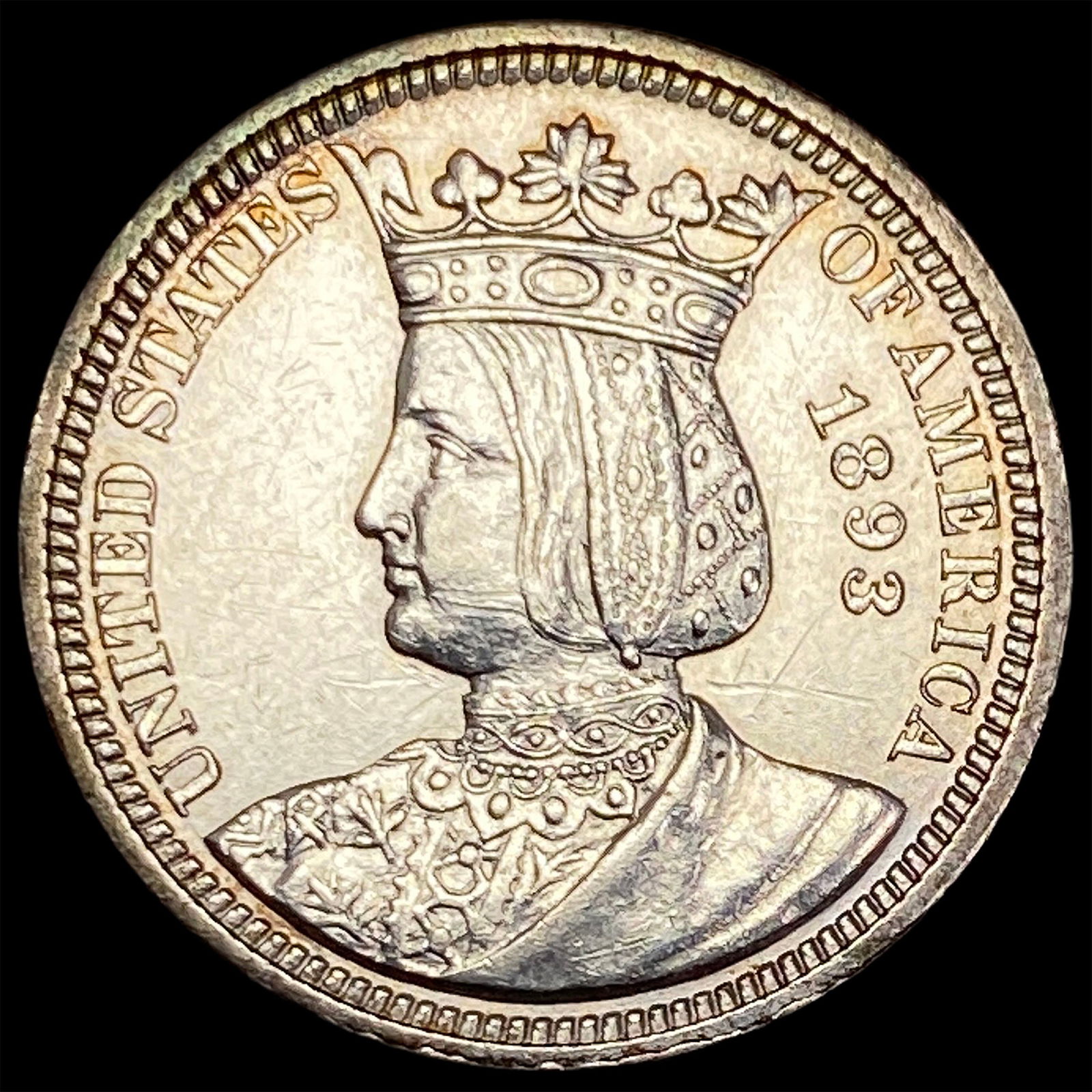 1893 Isabella Quarter Dollar CLOSELY UNCIRCULATED (1 of 2)