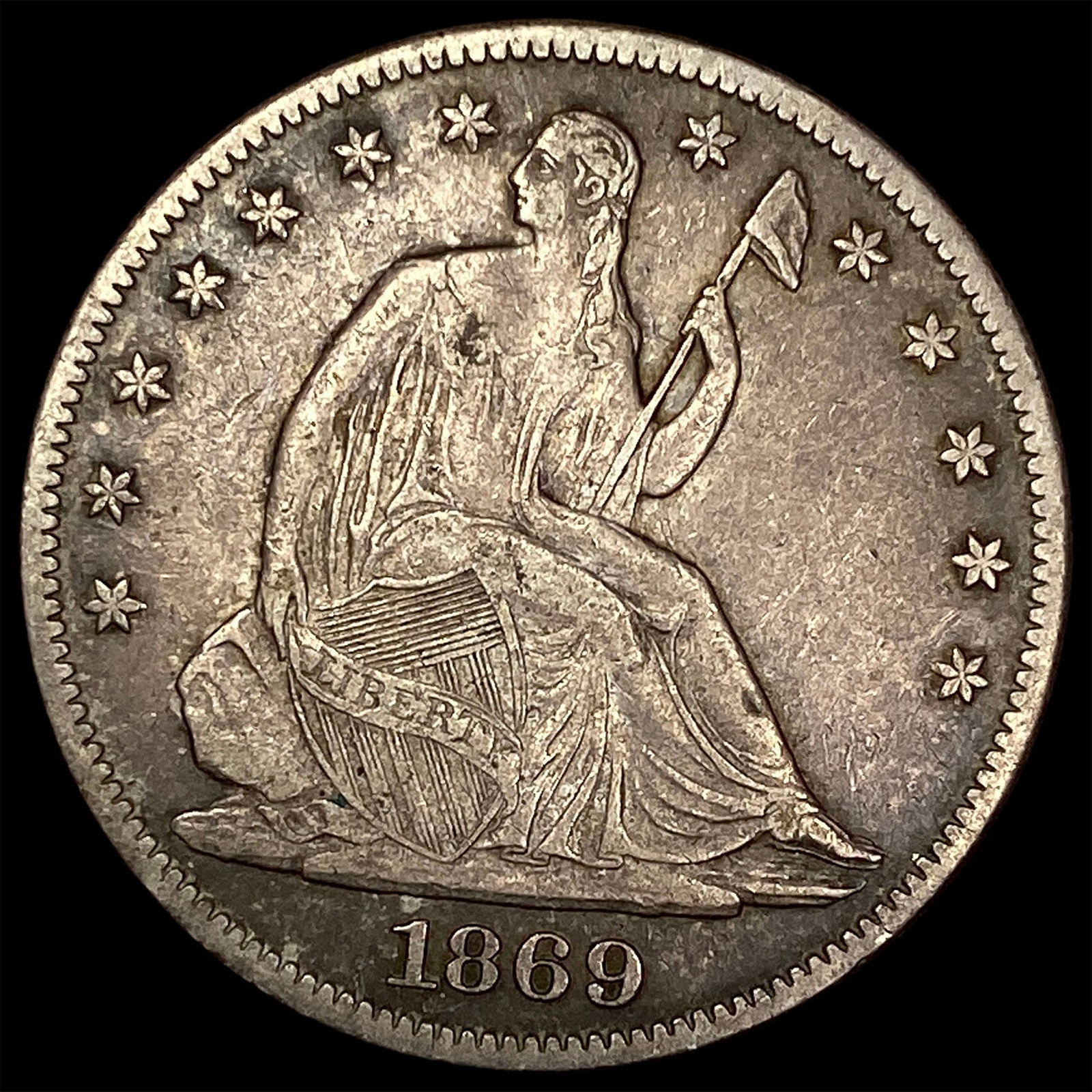 1869 Seated Liberty Half Dollar NEARLY UNCIRCULATED (1 of 2)