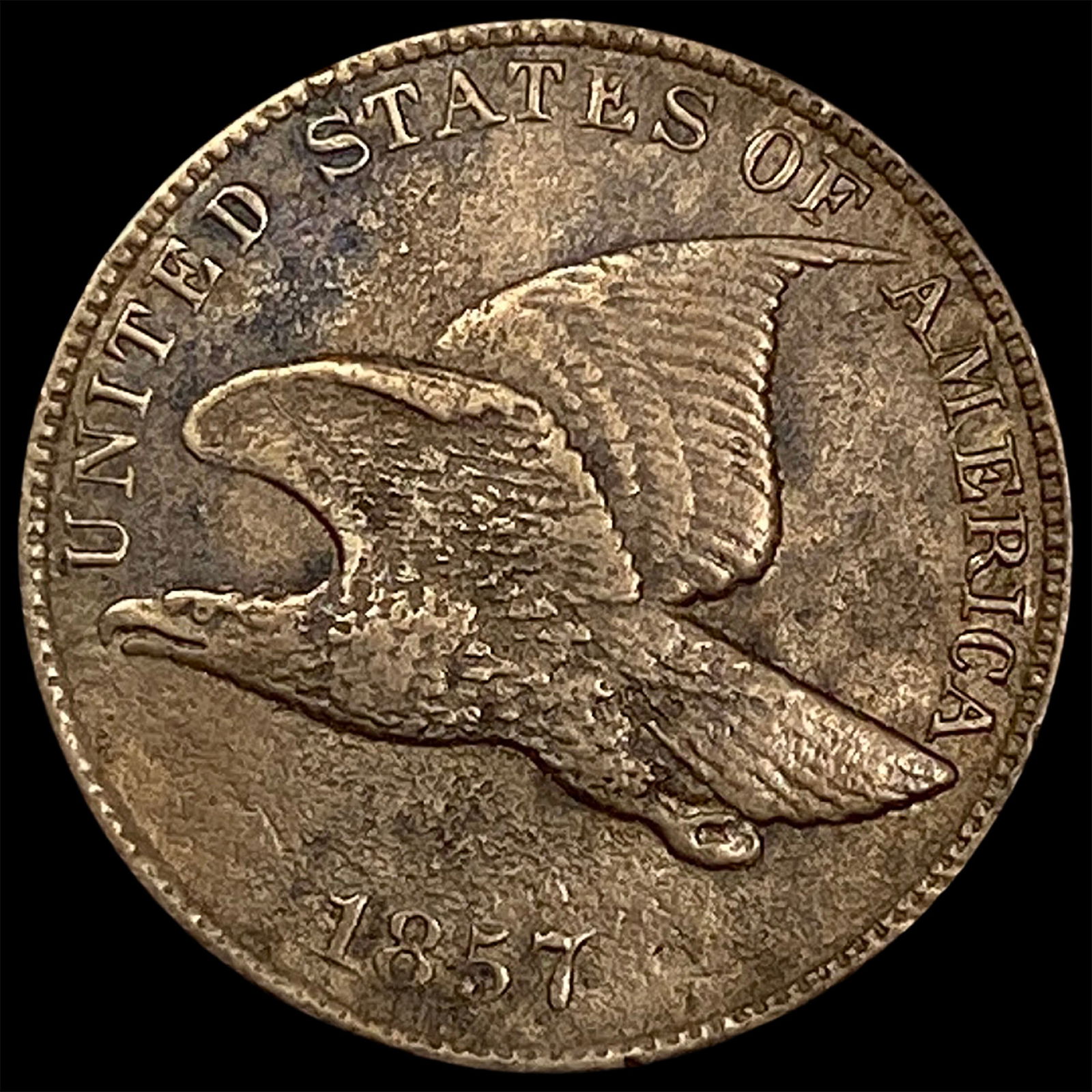 1857 Copper-Nickel Flying Eagle Cent CLOSELY UNCIRCULATED: 1857 Copper-Nickel Flying Eagle Cent CLOSELY UNCIRCULATED