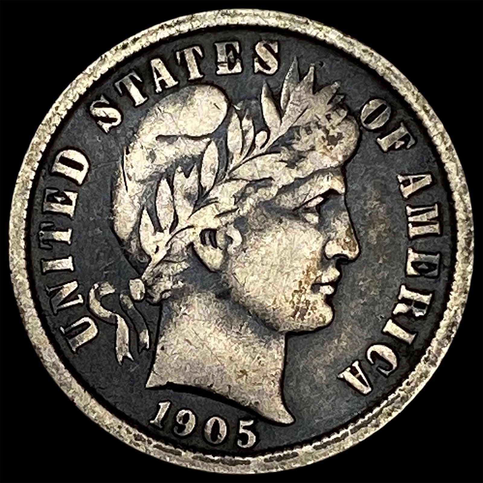 1905-O Silver Barber Dime NEARLY UNCIRCULATED: 1905-O Silver Barber Dime NEARLY UNCIRCULATED