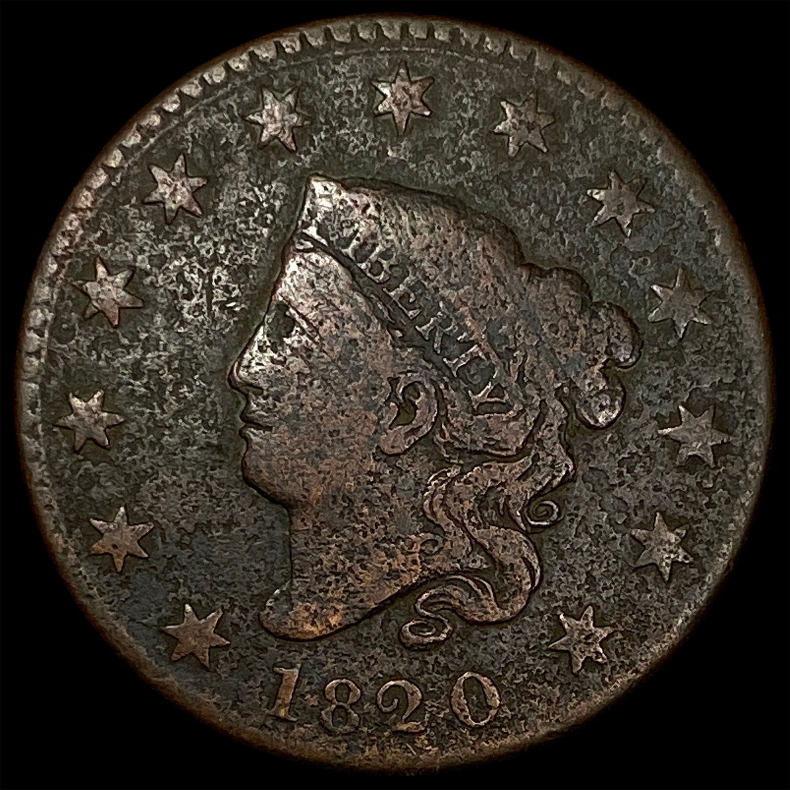 1820 Coronet Head Large Cent LIGHTLY CIRCULATED: 1820 Coronet Head Large Cent LIGHTLY CIRCULATED