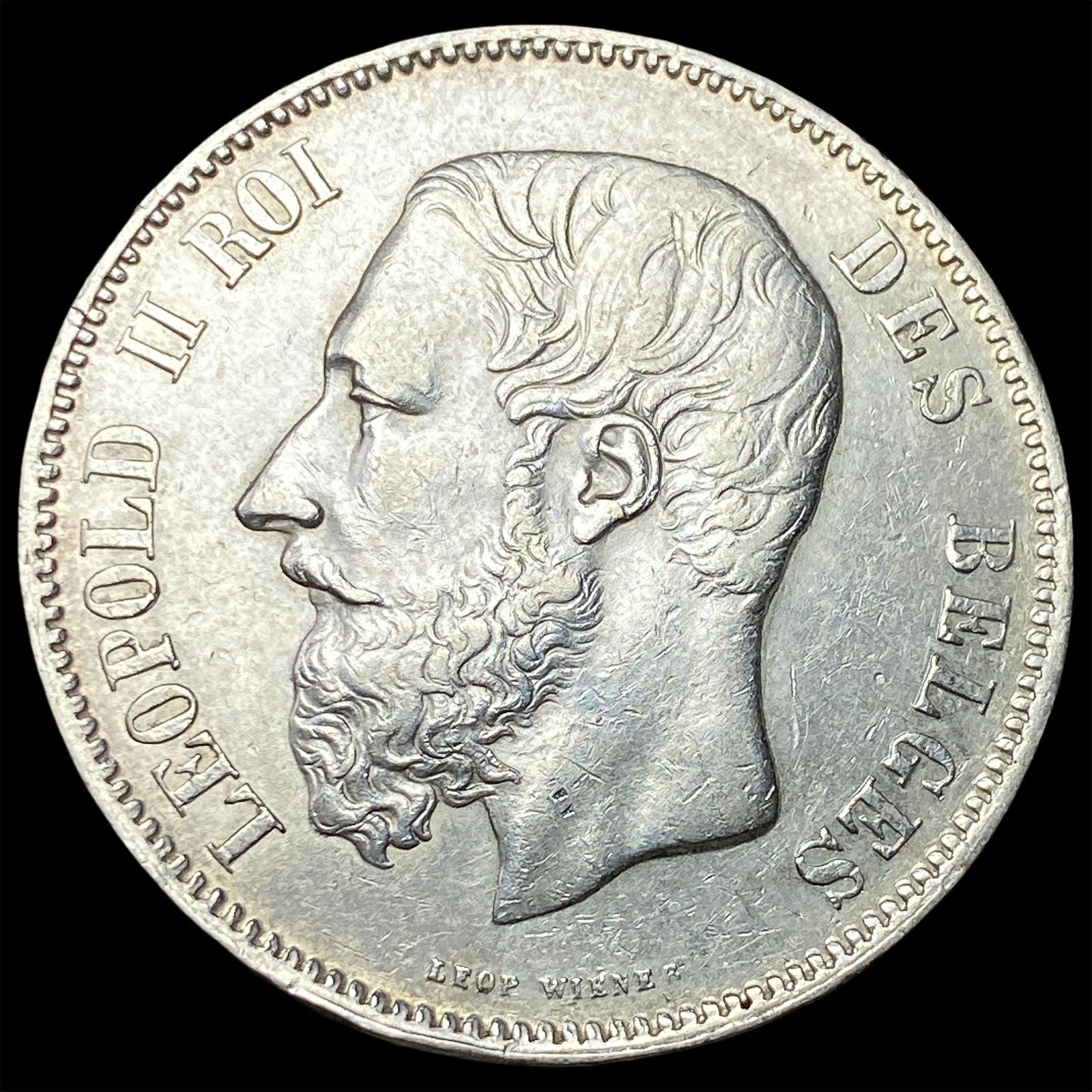 1869 Belgium Silver 5 Francs UNCIRCULATED (1 of 2)