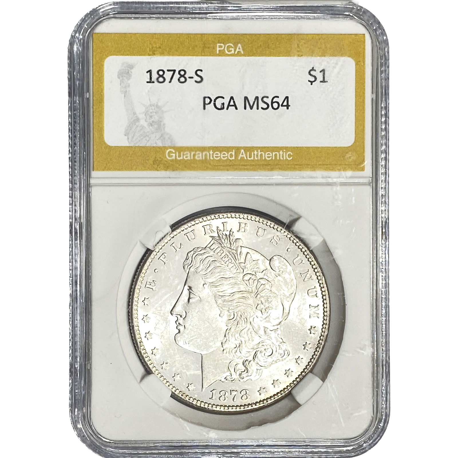1878-S Morgan Silver Dollar PGA MS64: 1878-S Morgan Silver Dollar PGA MS64