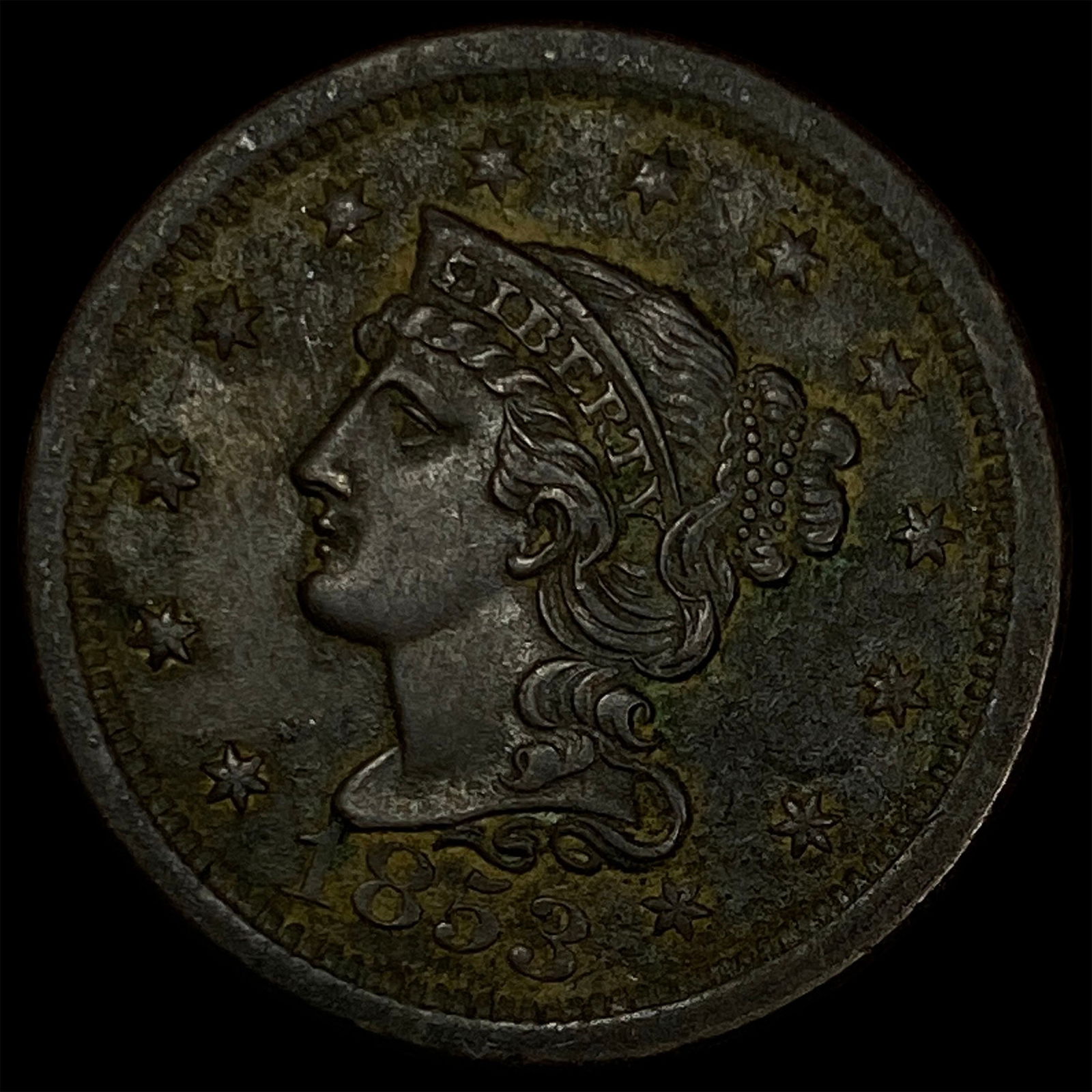 1853 Braided Hair Large Cent CLOSELY UNCIRCULATED: 1853 Braided Hair Large Cent CLOSELY UNCIRCULATED
