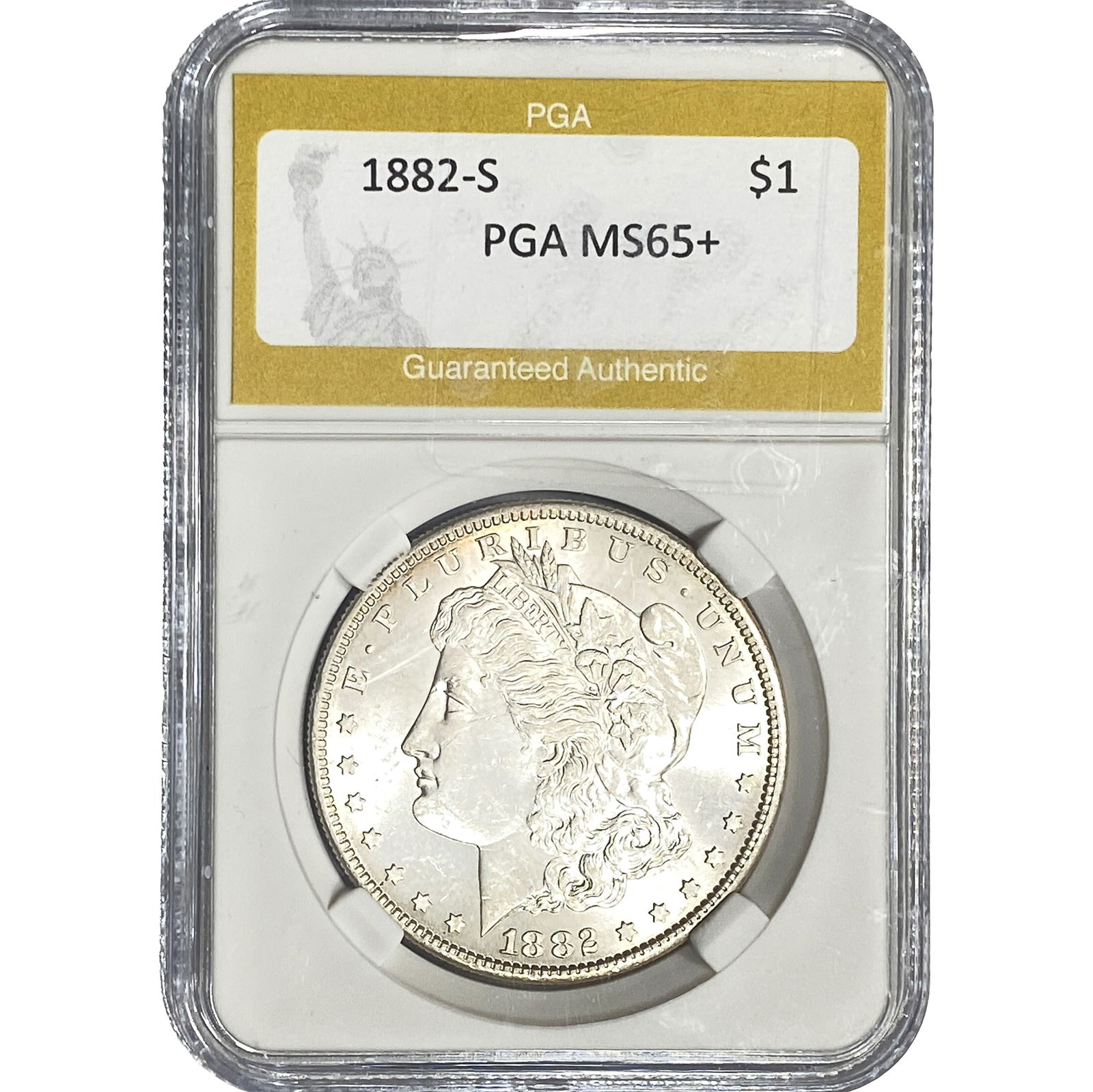 1882-S Morgan Silver Dollar PGA MS65+ (1 of 2)