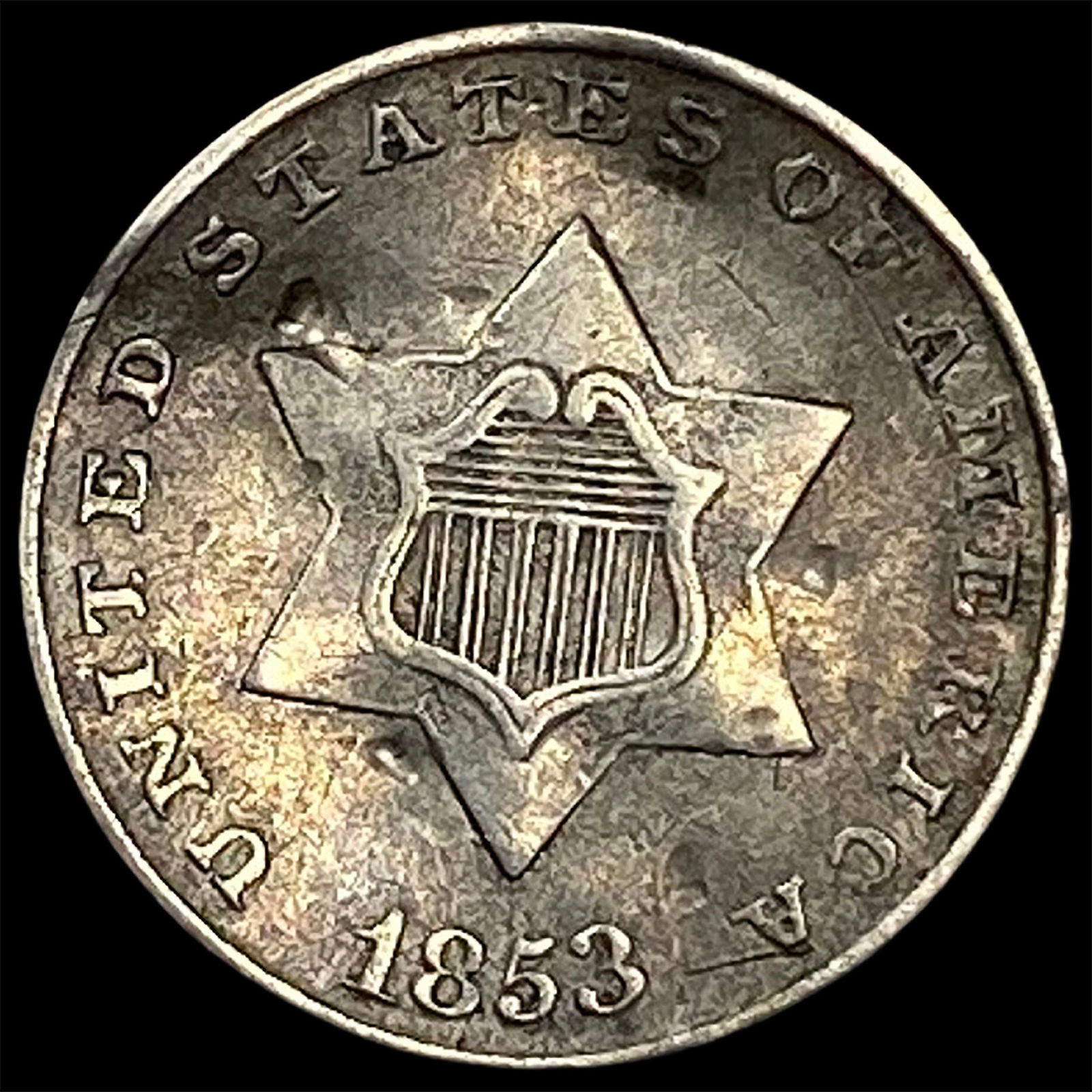 1853 Silver Three-Cent Piece HIGH GRADE (1 of 2)