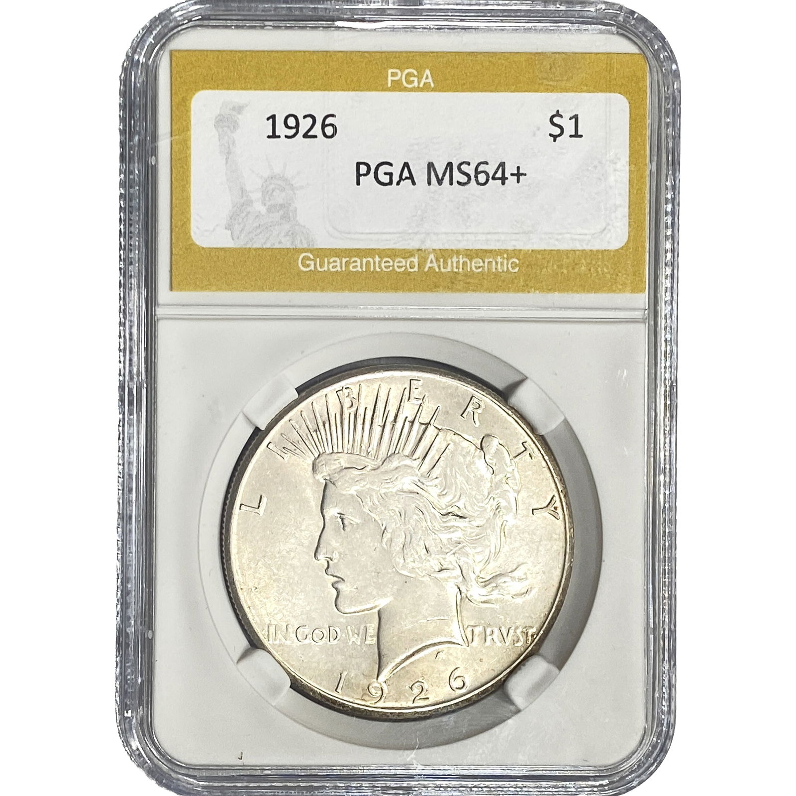 1926 Silver Peace Dollar PGA MS64+: 1926 Silver Peace Dollar PGA MS64+