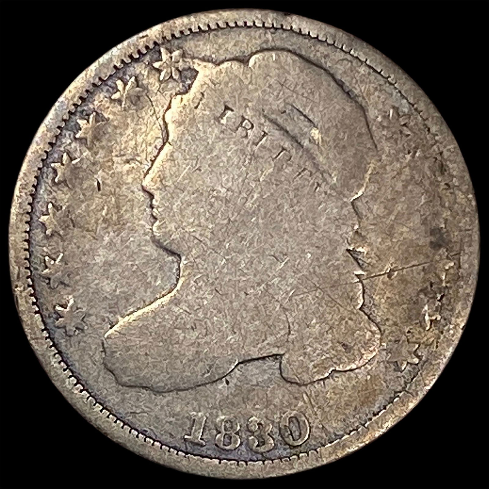 1830 Capped Bust Dime NICELY CIRCULATED: 1830 Capped Bust Dime NICELY CIRCULATED