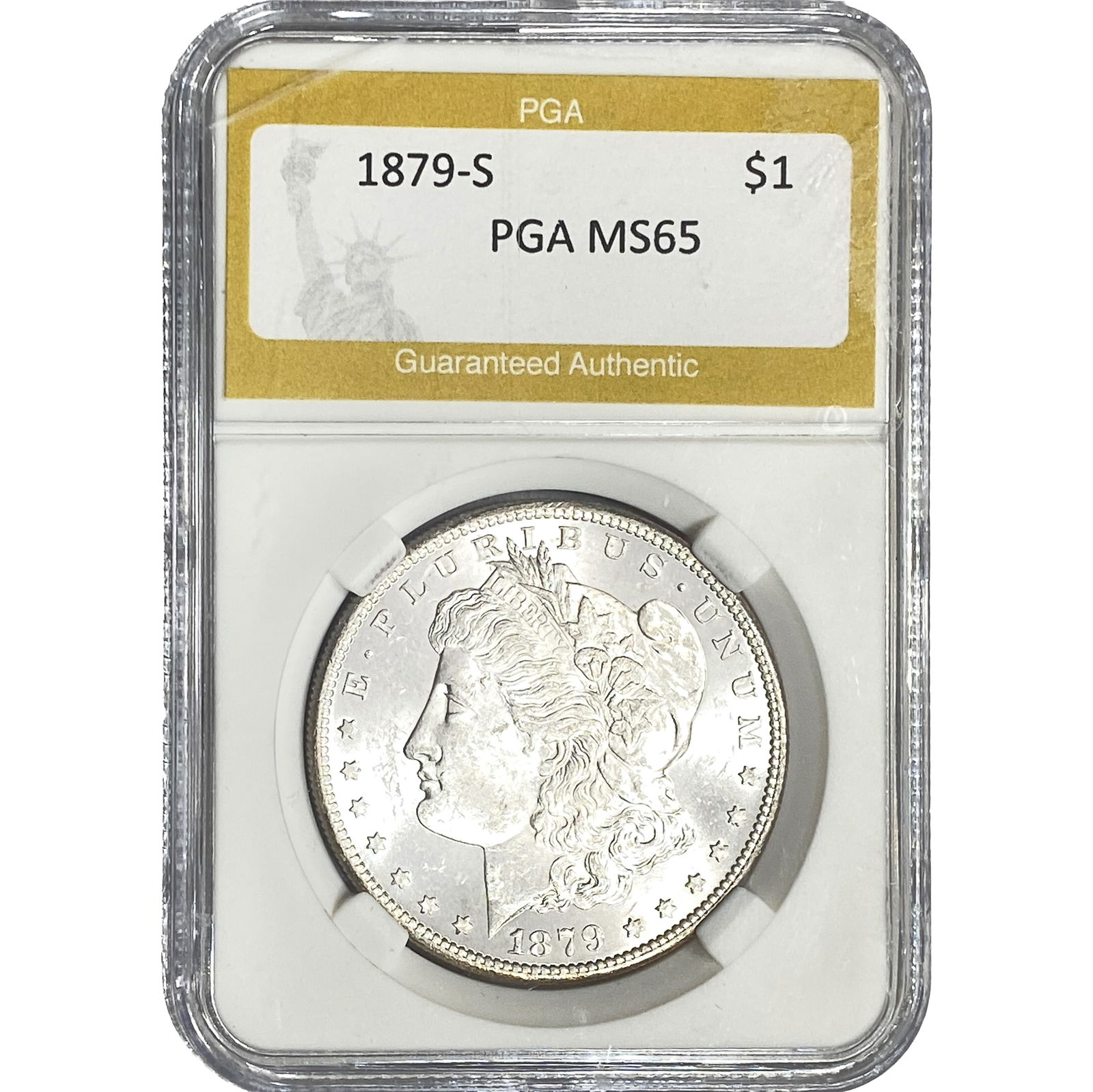 1879-S Morgan Silver Dollar PGA MS65: 1879-S Morgan Silver Dollar PGA MS65