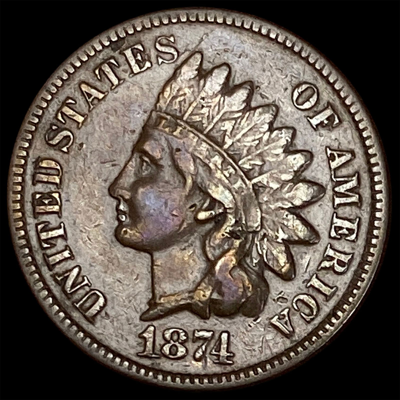1874 Indian Head Cent NEARLY UNCIRCULATED (1 of 2)