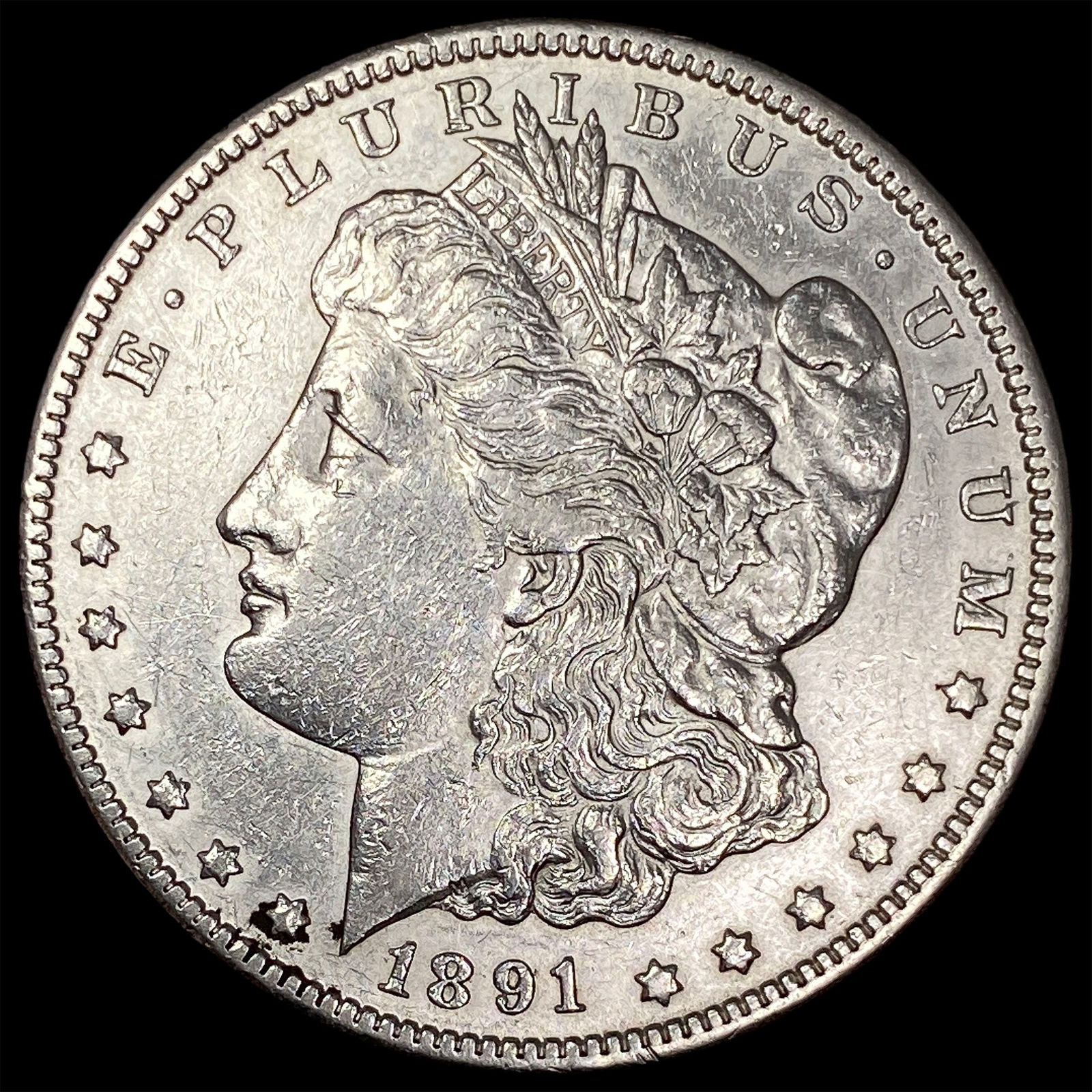 1891-CC Silver Morgan Dollar CLOSELY UNCIRCULATED: 1891-CC Silver Morgan Dollar CLOSELY UNCIRCULATED