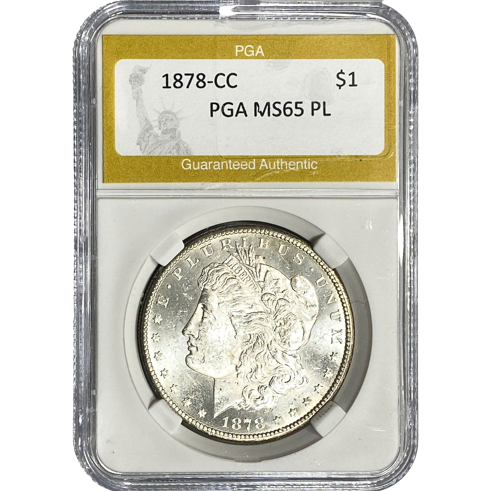 1878-CC Morgan Silver Dollar PGA MS65 PL: 1878-CC Morgan Silver Dollar PGA MS65 PL