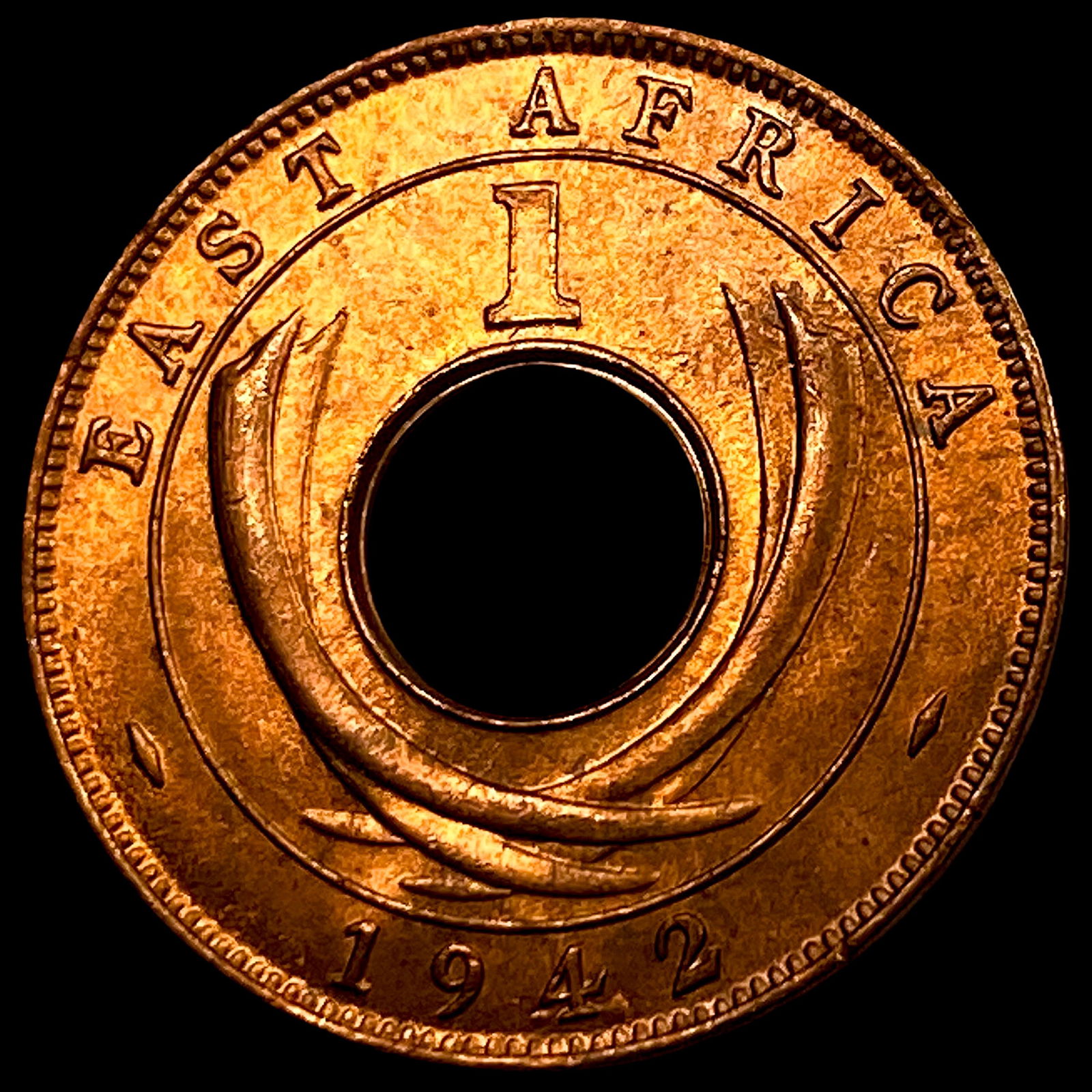 1942 East Africa One Cent UNCIRCULATED: 1942 East Africa One Cent UNCIRCULATED