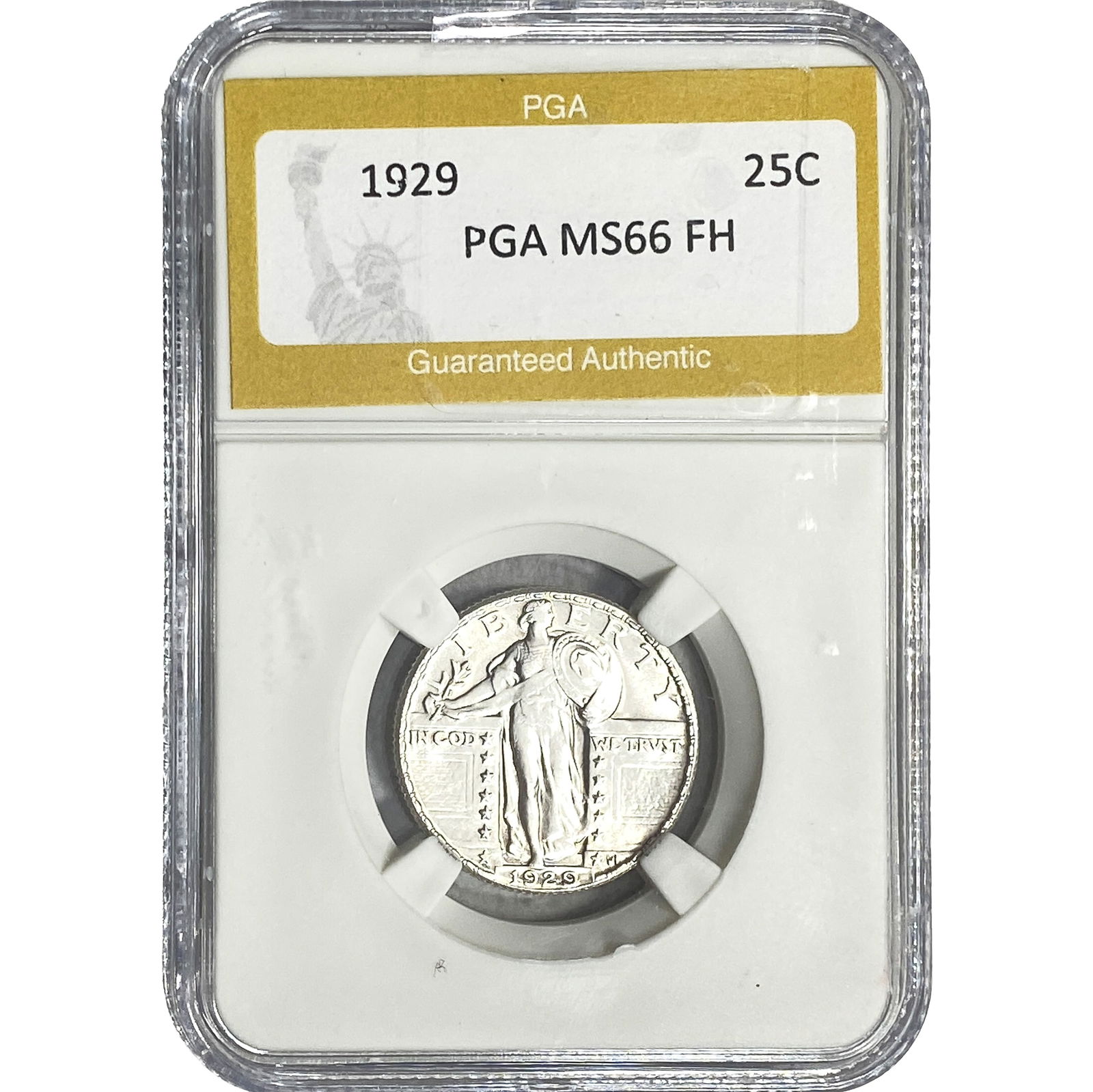 1929 Standing Liberty Quarter PGA MS66 FH: 1929 Standing Liberty Quarter PGA MS66 FH