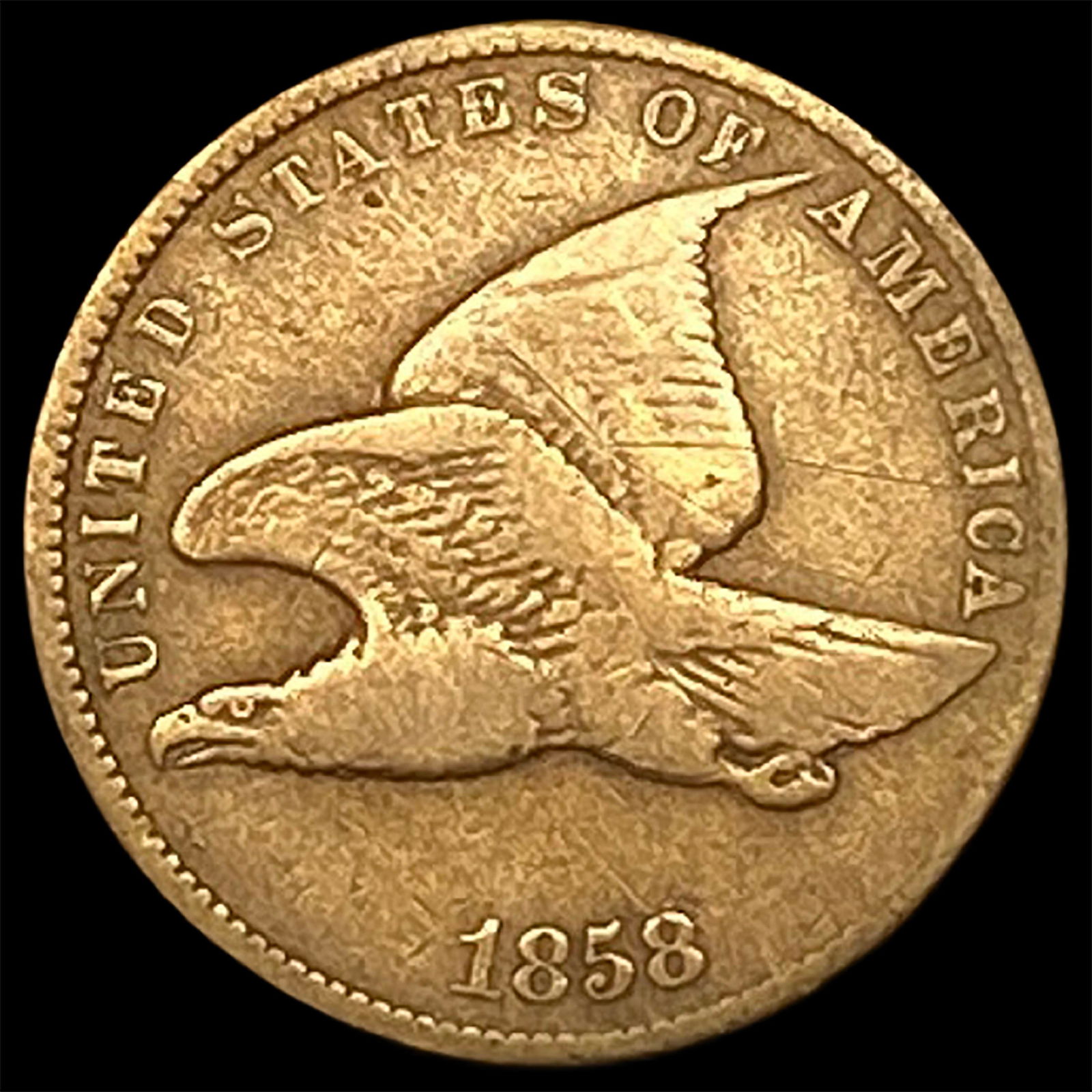 1858 Copper-Nickel Flying Eagle Cent LIGHTLY CIRCULATED: 1858 Copper-Nickel Flying Eagle Cent LIGHTLY CIRCULATED