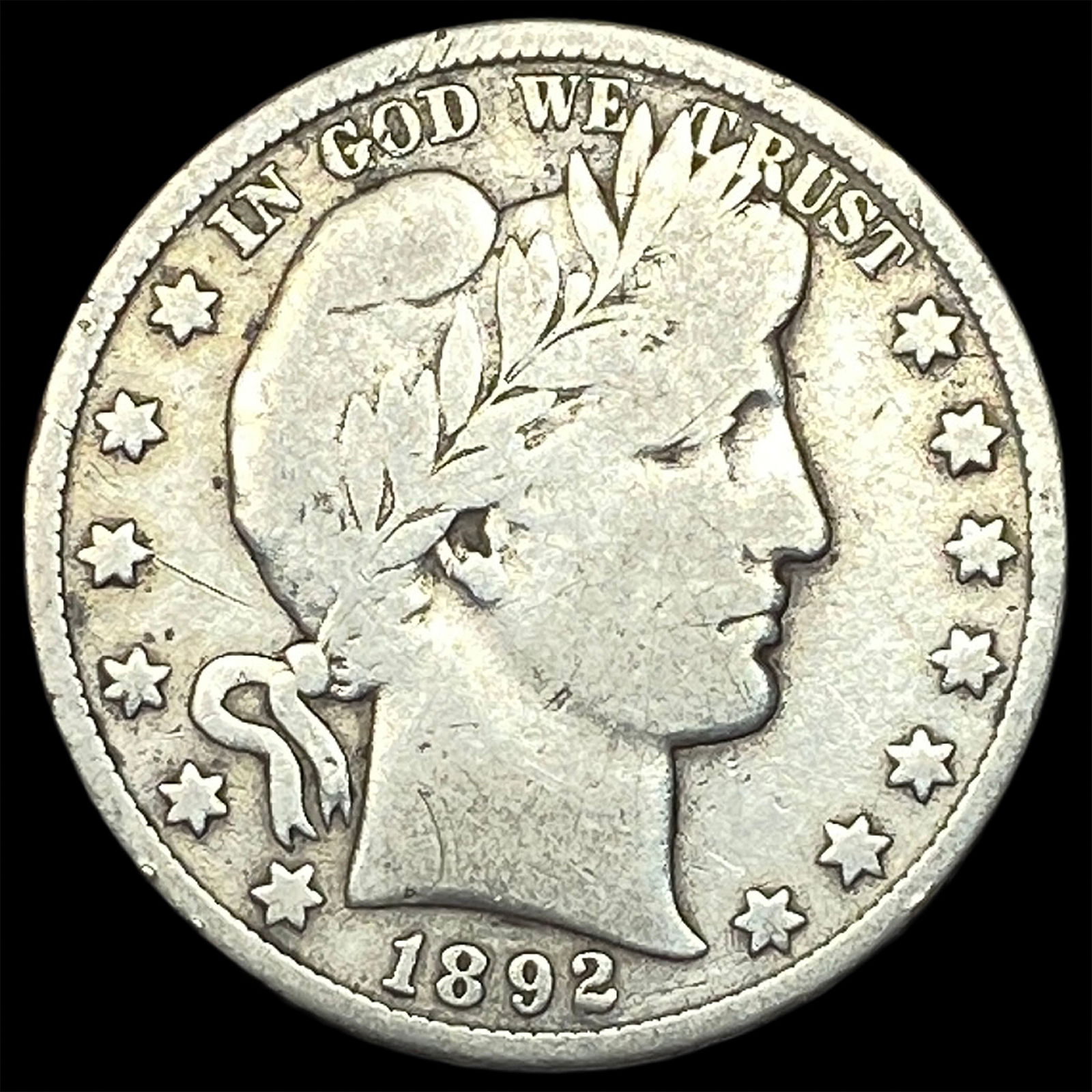 1892-S Silver Half Dollar LIGHTLY CIRCULATED: 1892-S Silver Half Dollar LIGHTLY CIRCULATED