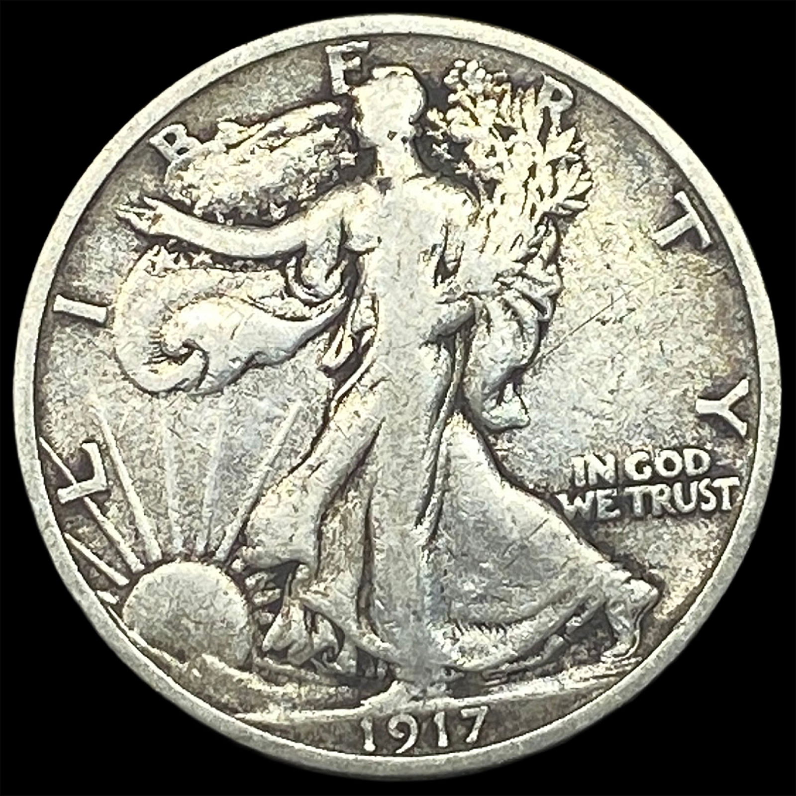 1917-S Silver Walking Liberty Half Dollar ABOUT UNCIRCULATED (1 of 2)
