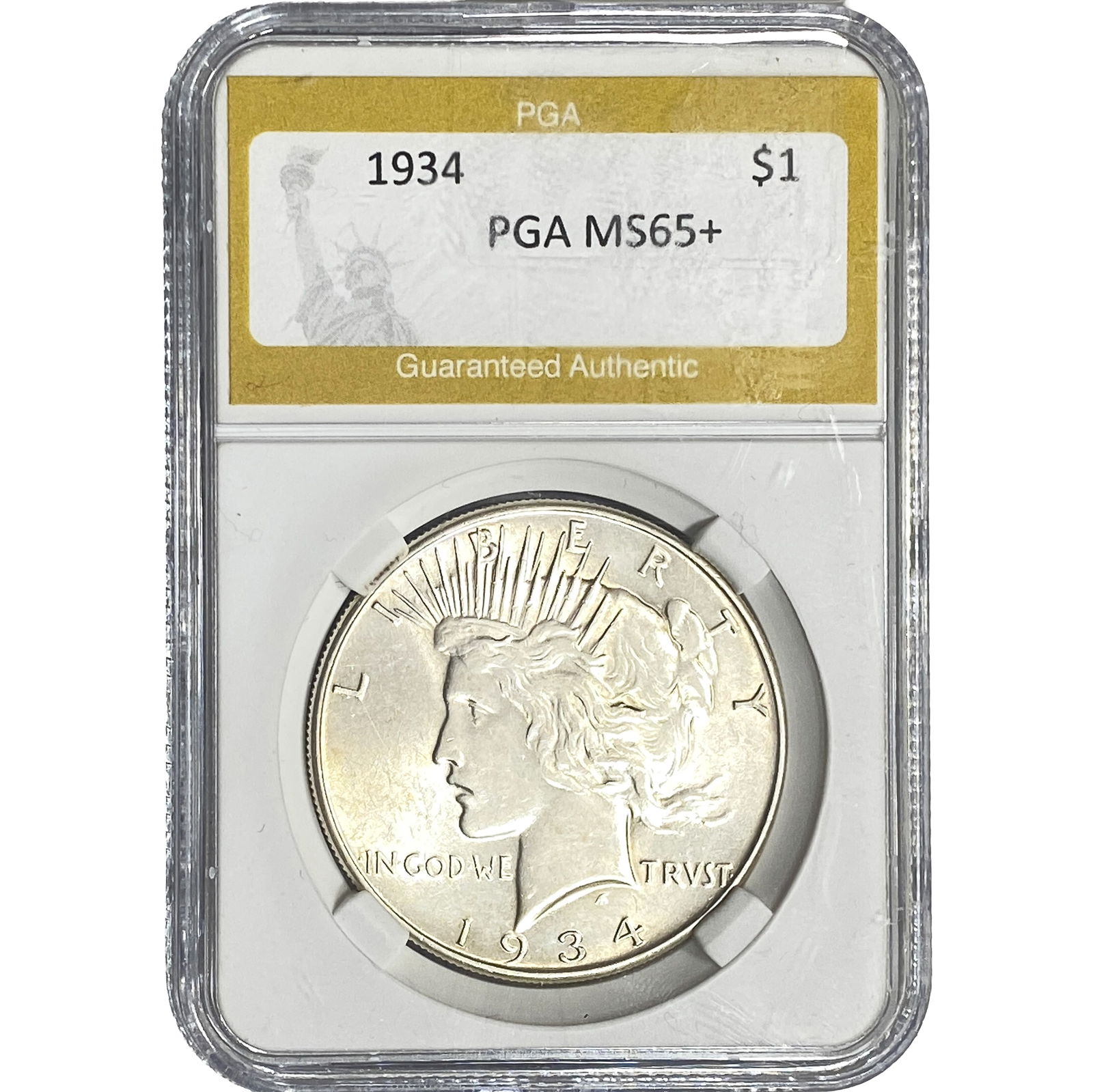 1934 Silver Peace Dollar PGA MS65+ (1 of 2)