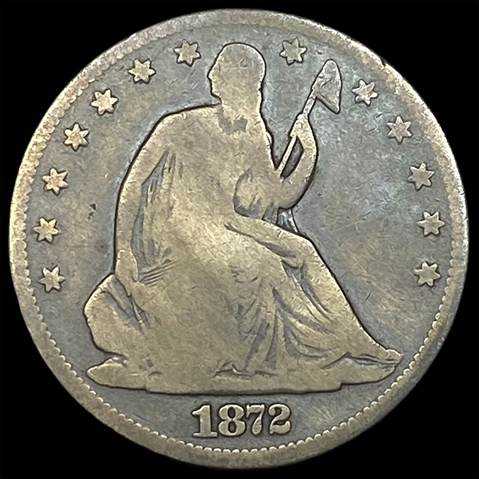 1872-CC Silver Half Dollar LIGHTLY CIRCULATED (1 of 2)