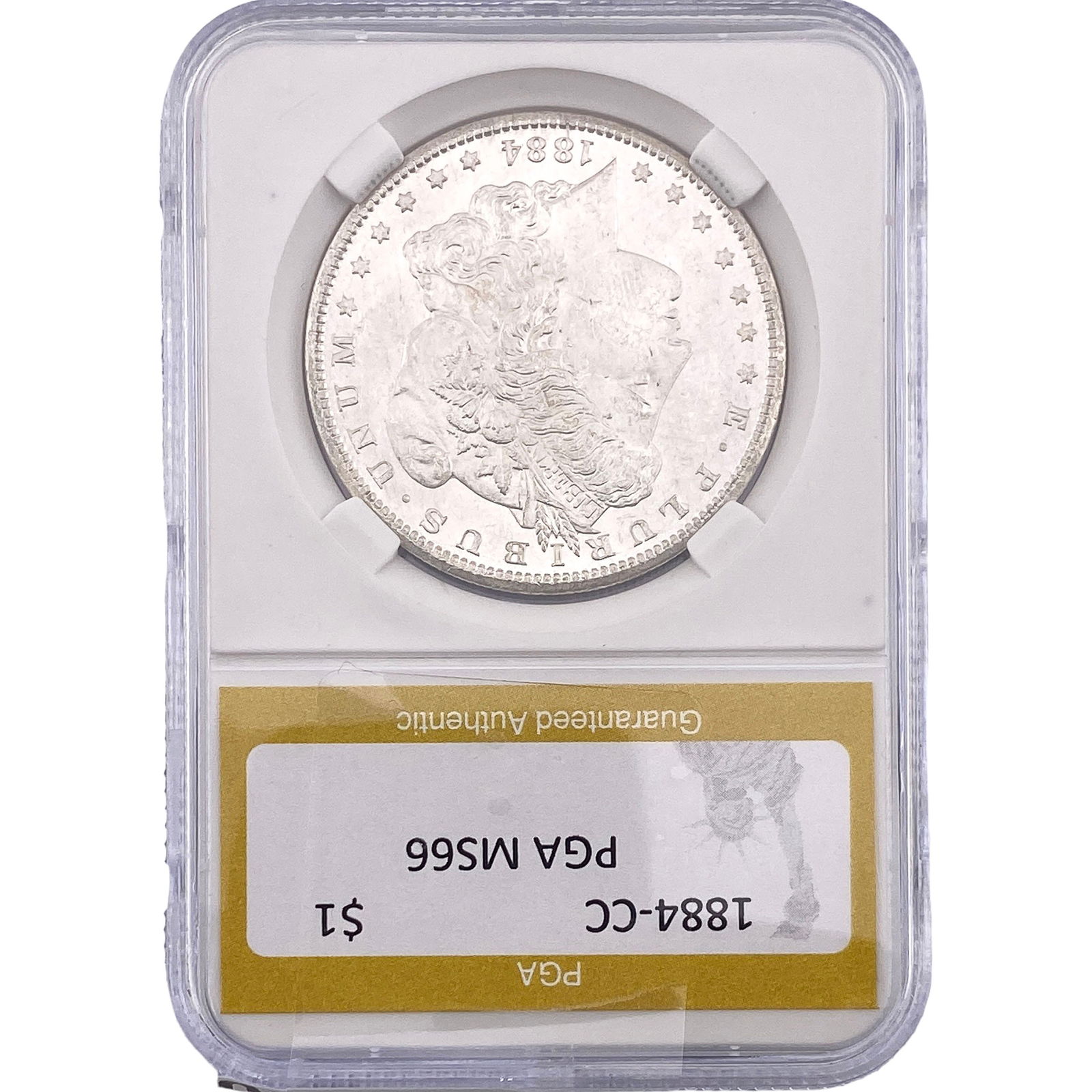 1884-CC Morgan Silver Dollar PGA MS66: 1884-CC Morgan Silver Dollar PGA MS66