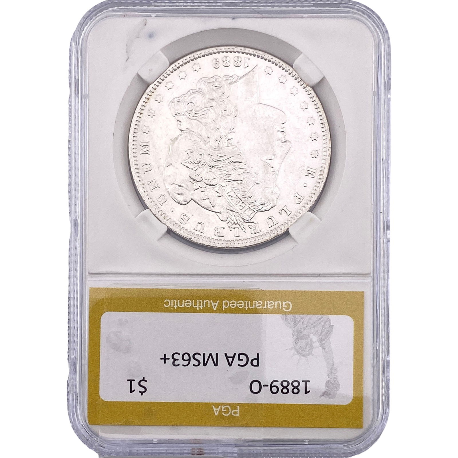 1889-O Morgan Silver Dollar PGA MS63+: 1889-O Morgan Silver Dollar PGA MS63+