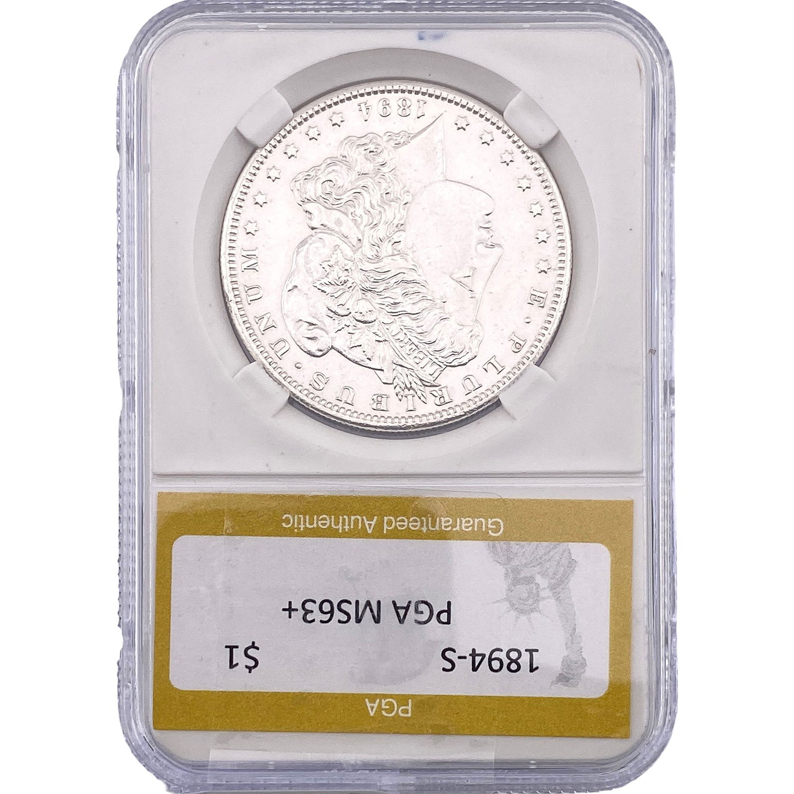 1894-S Morgan Silver Dollar PGA MS63+: 1894-S Morgan Silver Dollar PGA MS63+