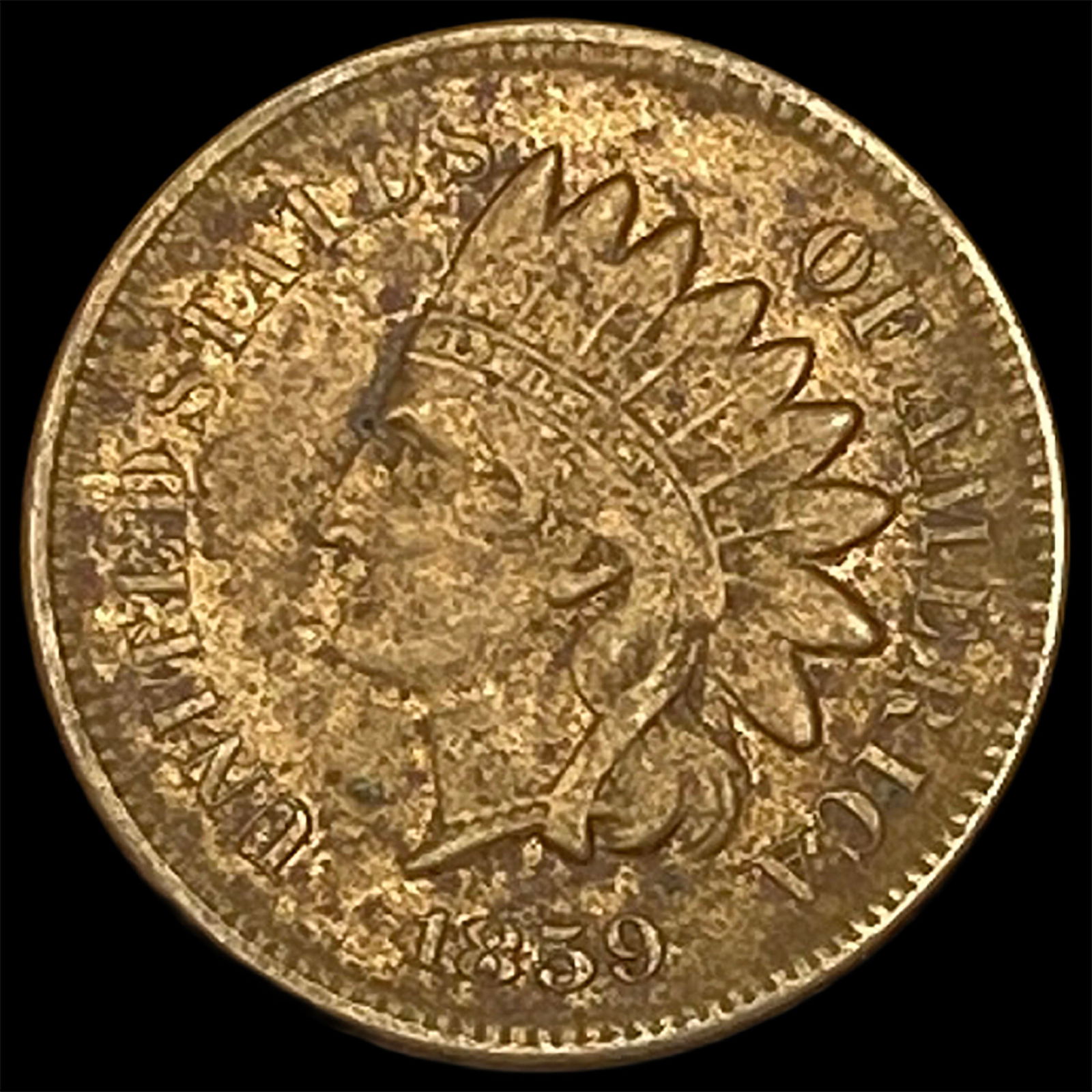 1859 Copper Indian Head Cent NEARLY UNCIRCULATED: 1859 Copper Indian Head Cent NEARLY UNCIRCULATED