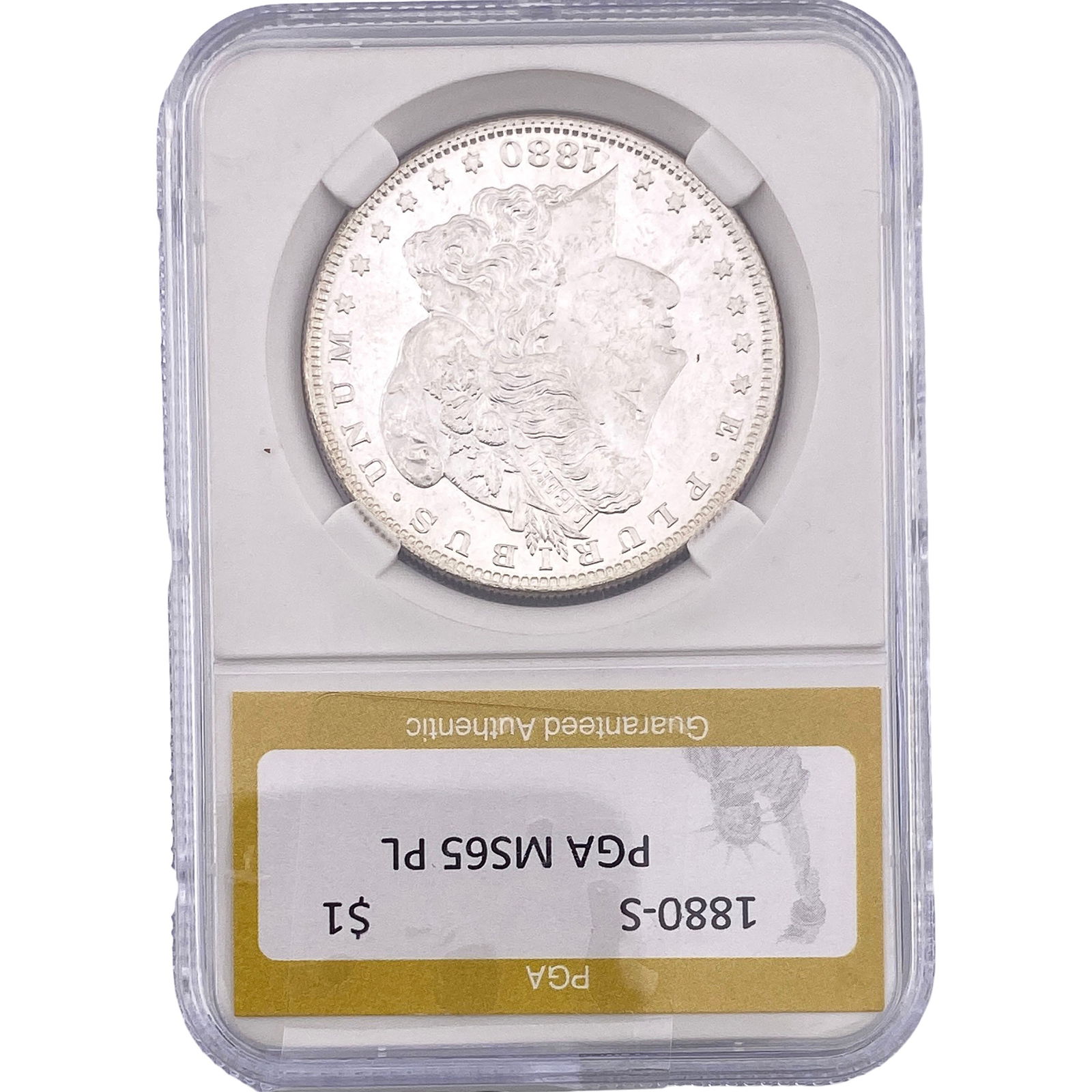 1880-S Morgan Silver Dollar PGA MS65 PL (1 of 2)